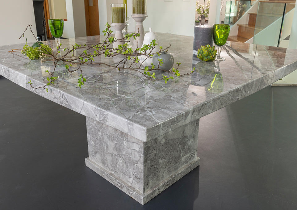 Anza Grey Engineered Marble Square Coffee Table