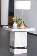 Arzano Cream Engineered Marble End Table