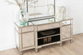 Lumina Mirrored TV Unit with Champagne Trim