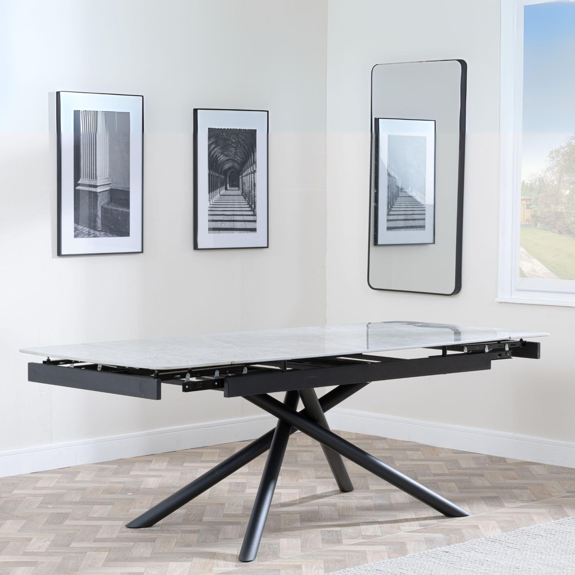 Flavia Grey Sintered Stone Extending Dining Table 160cm-220cm