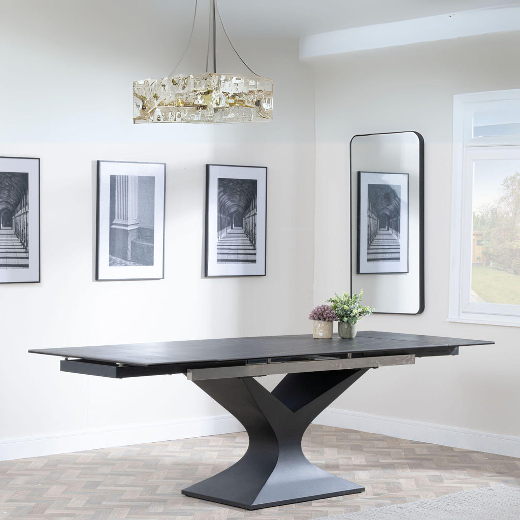Gigi Black Ceramic Extending Dining Table 140cm-200cm