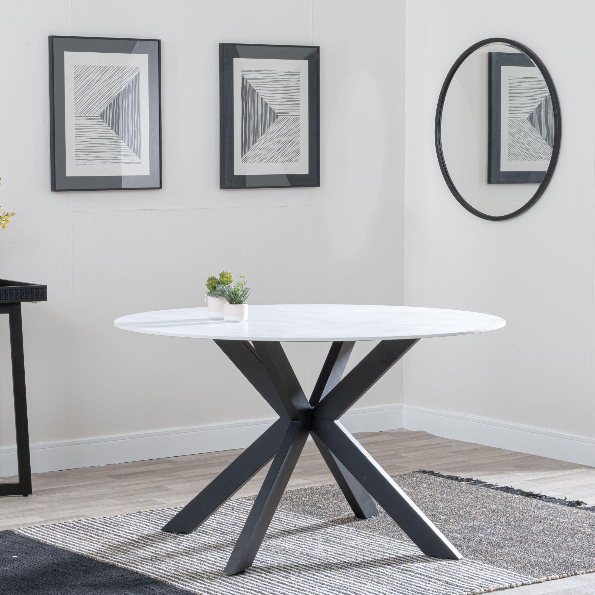 Avesta White Sintered Stone Round Dining Table 130cm
