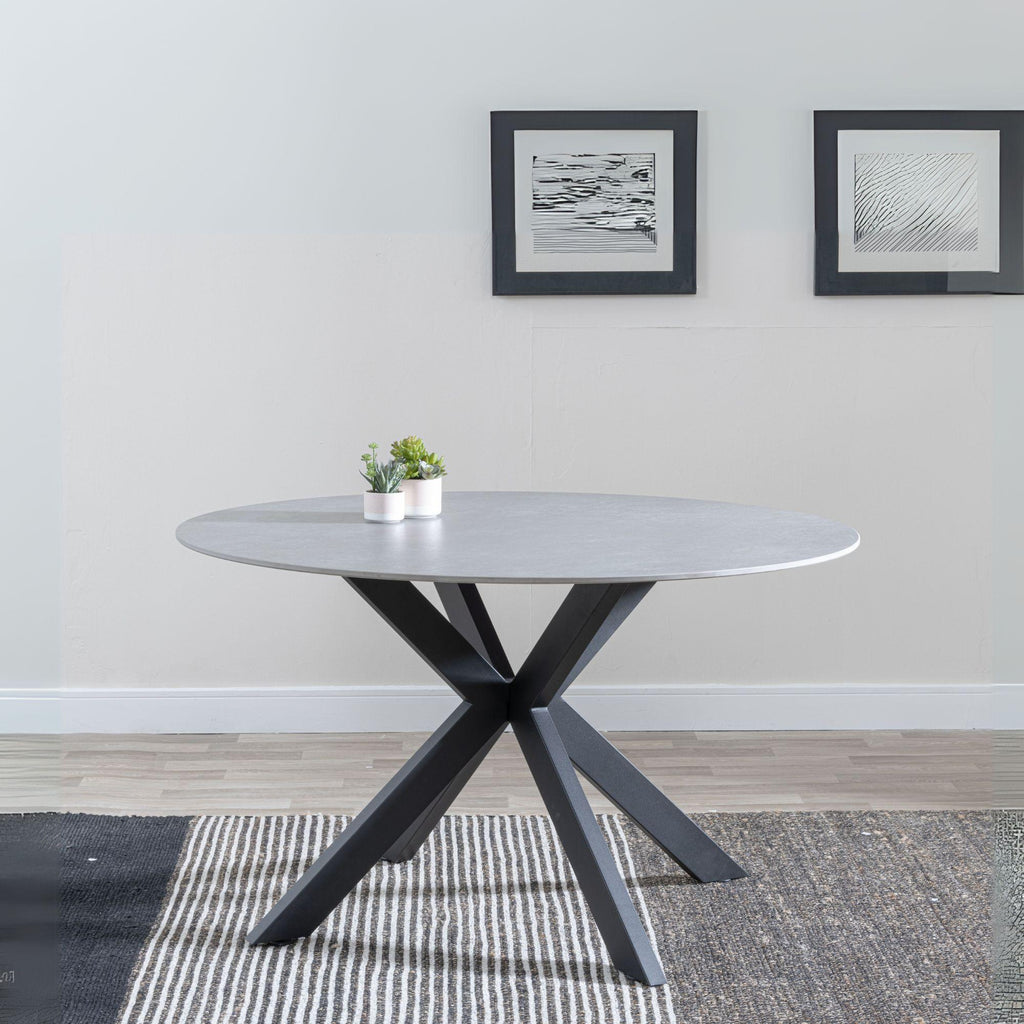 Avesta Grey Sintered Stone Round Dining Table 130cm
