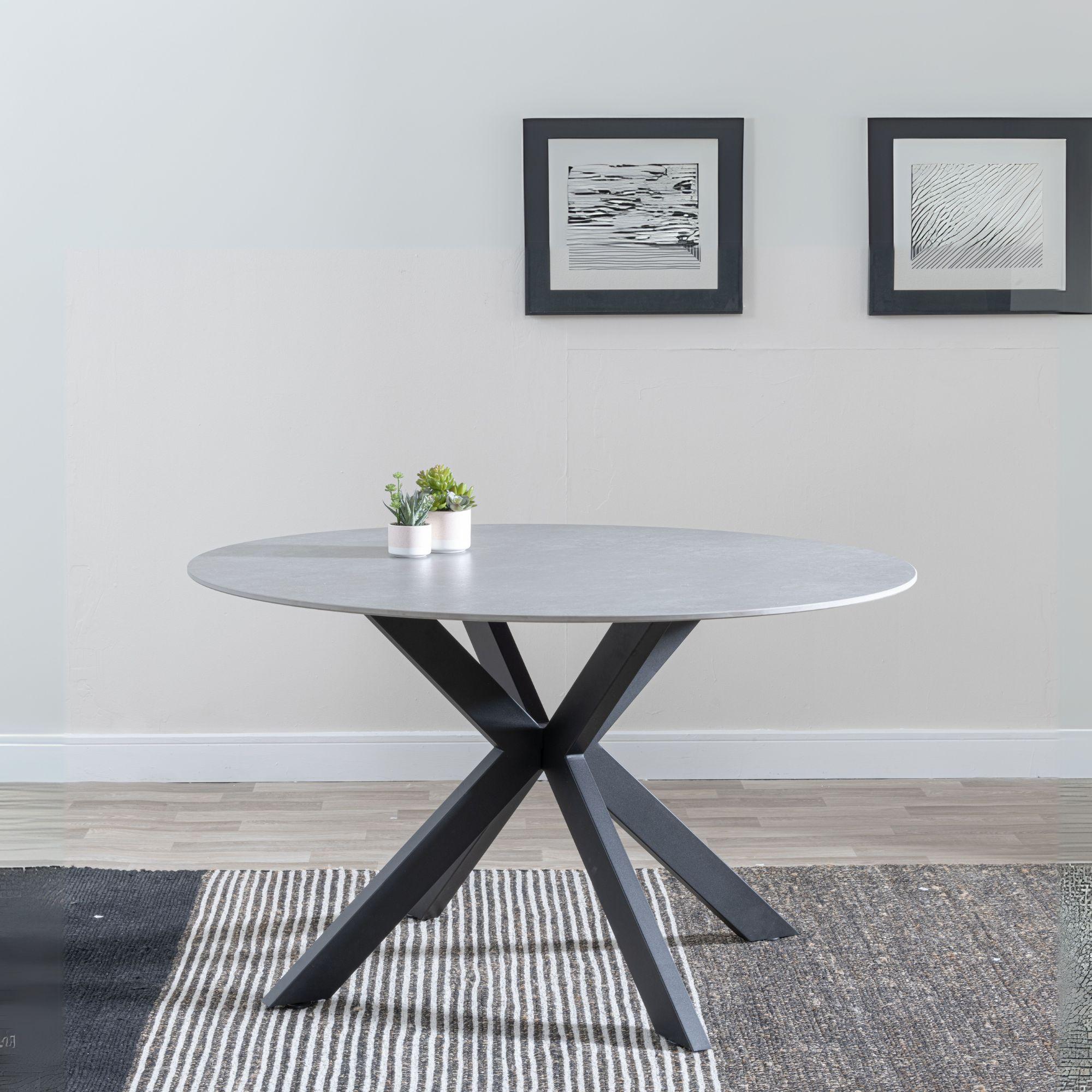Avesta Grey Sintered Stone Round Dining Table 130cm