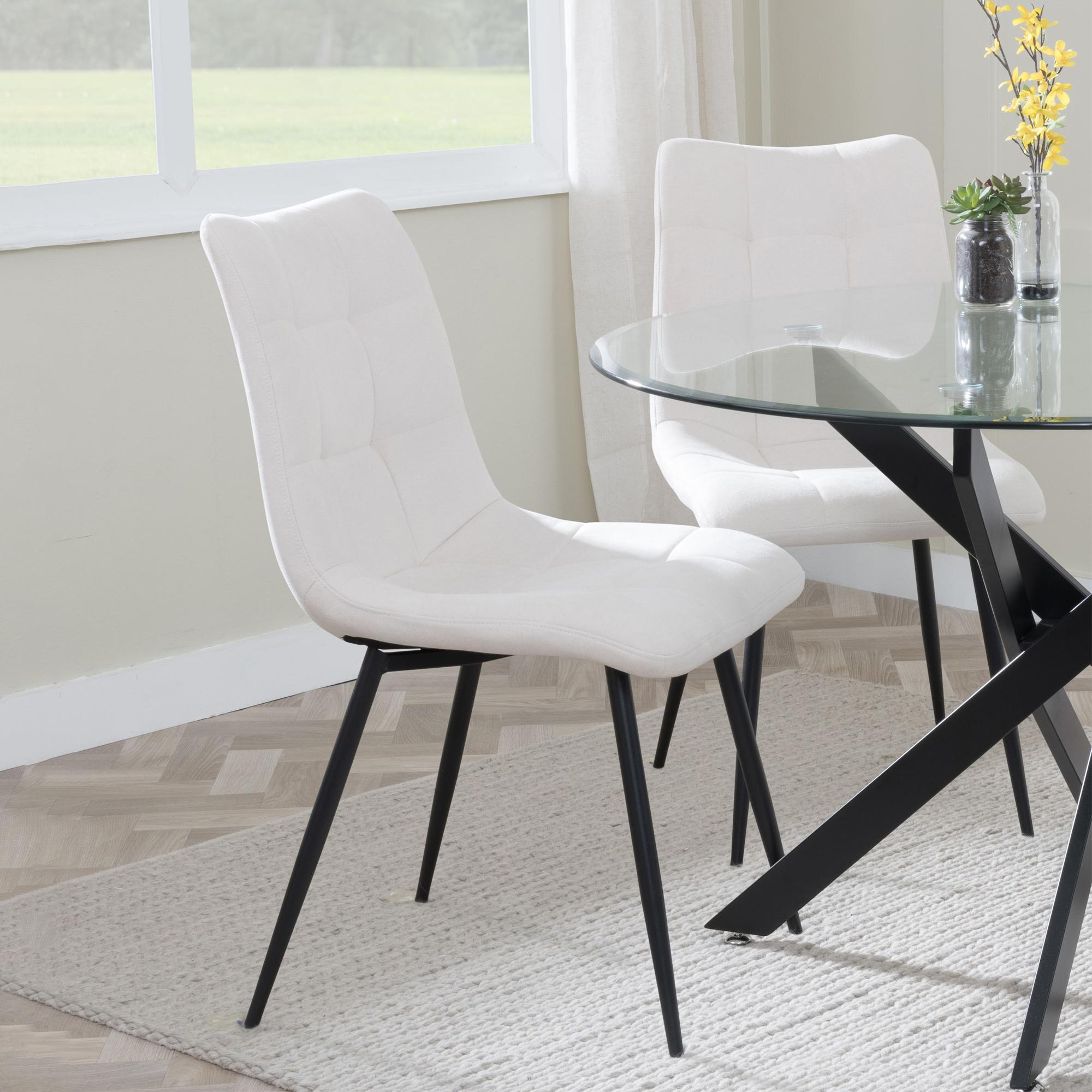 Soleil Fabric Dining Chair with Black Metal Legs