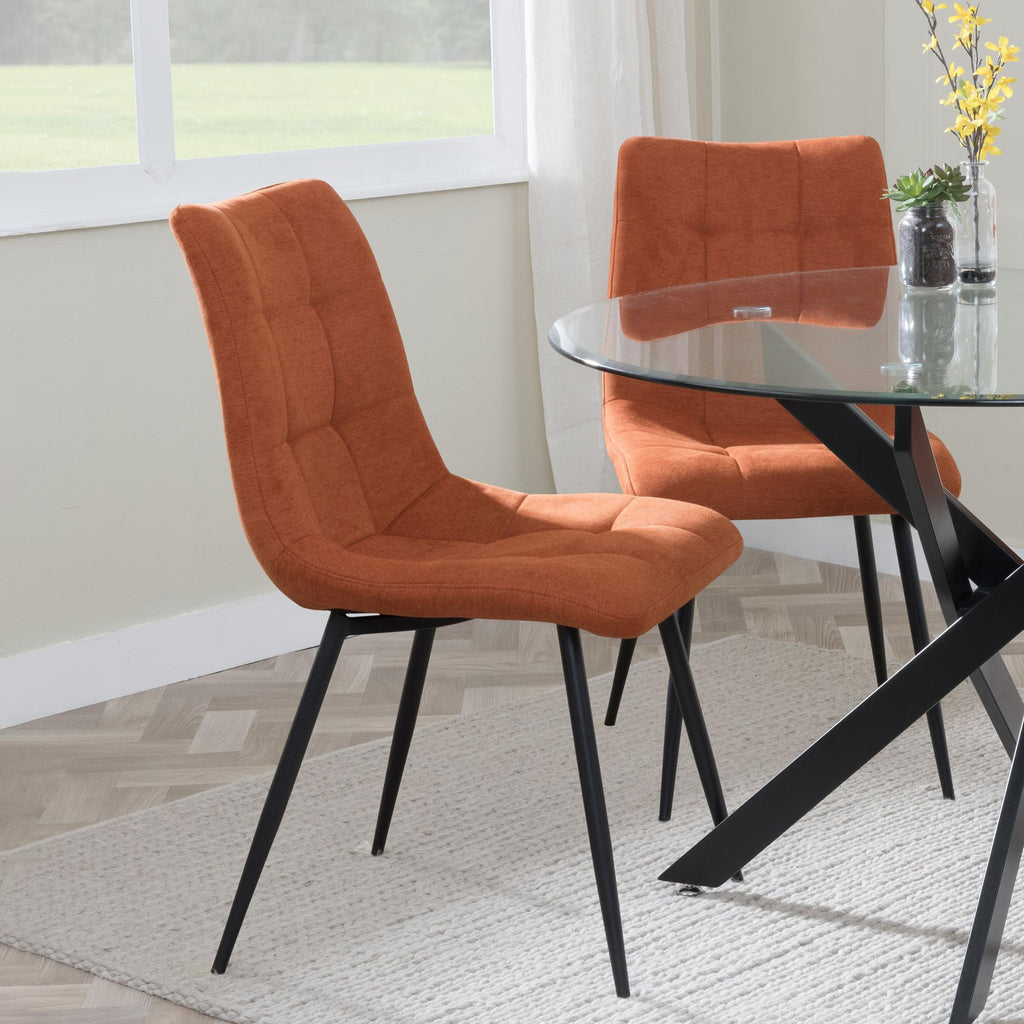 Soleil Fabric Dining Chair with Black Metal Legs