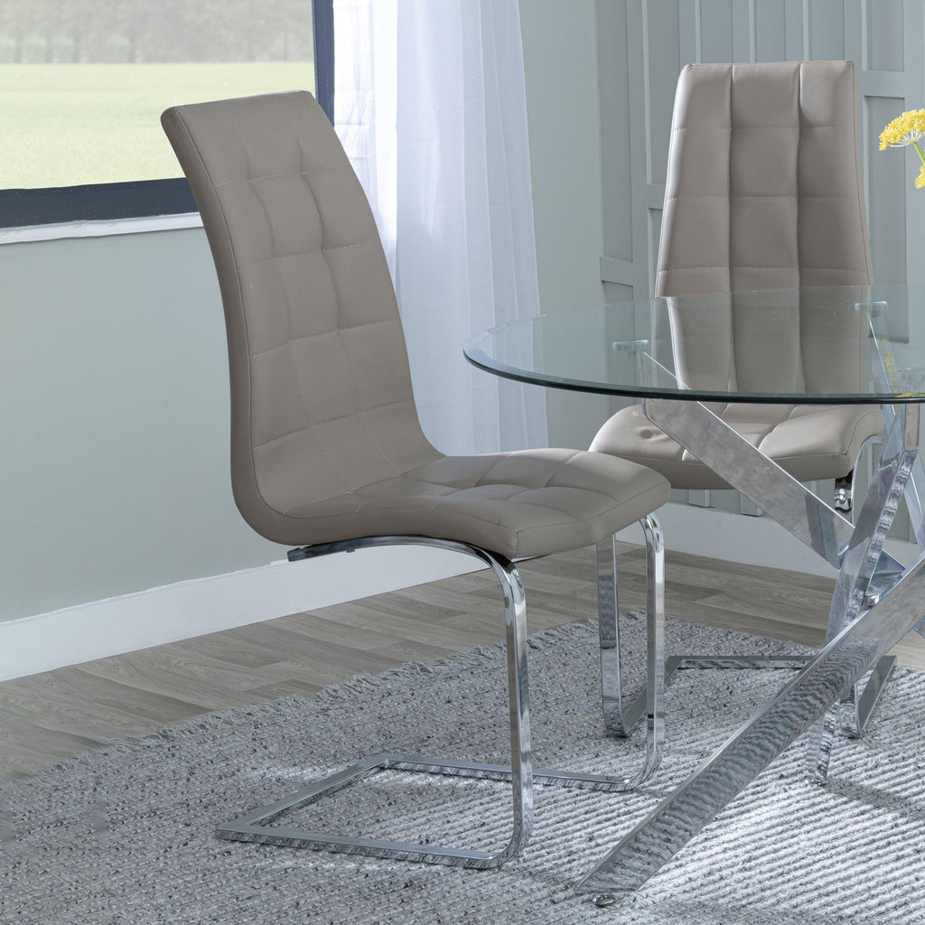 Palazzo Chrome Cantilever Faux Leather Dining Chair