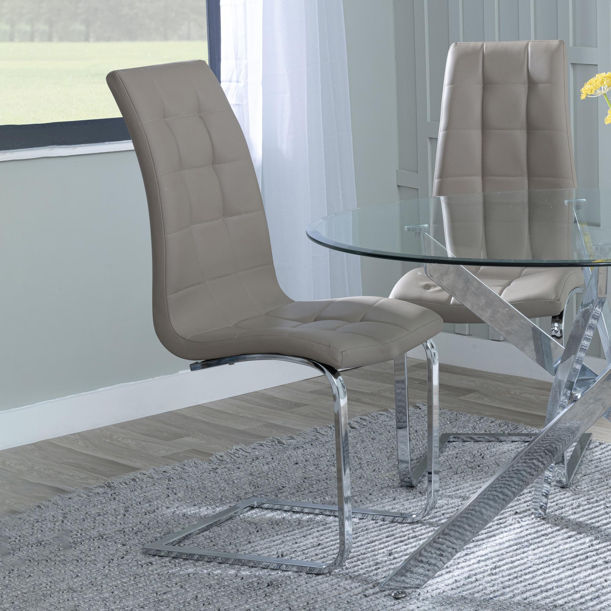 Palazzo Chrome Cantilever Faux Leather Dining Chair