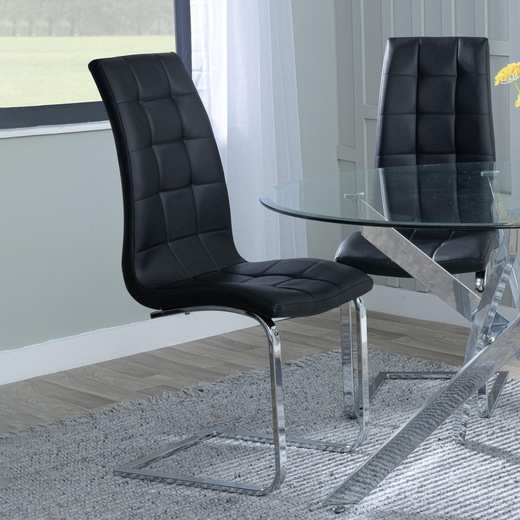 Palazzo Chrome Cantilever Faux Leather Dining Chair