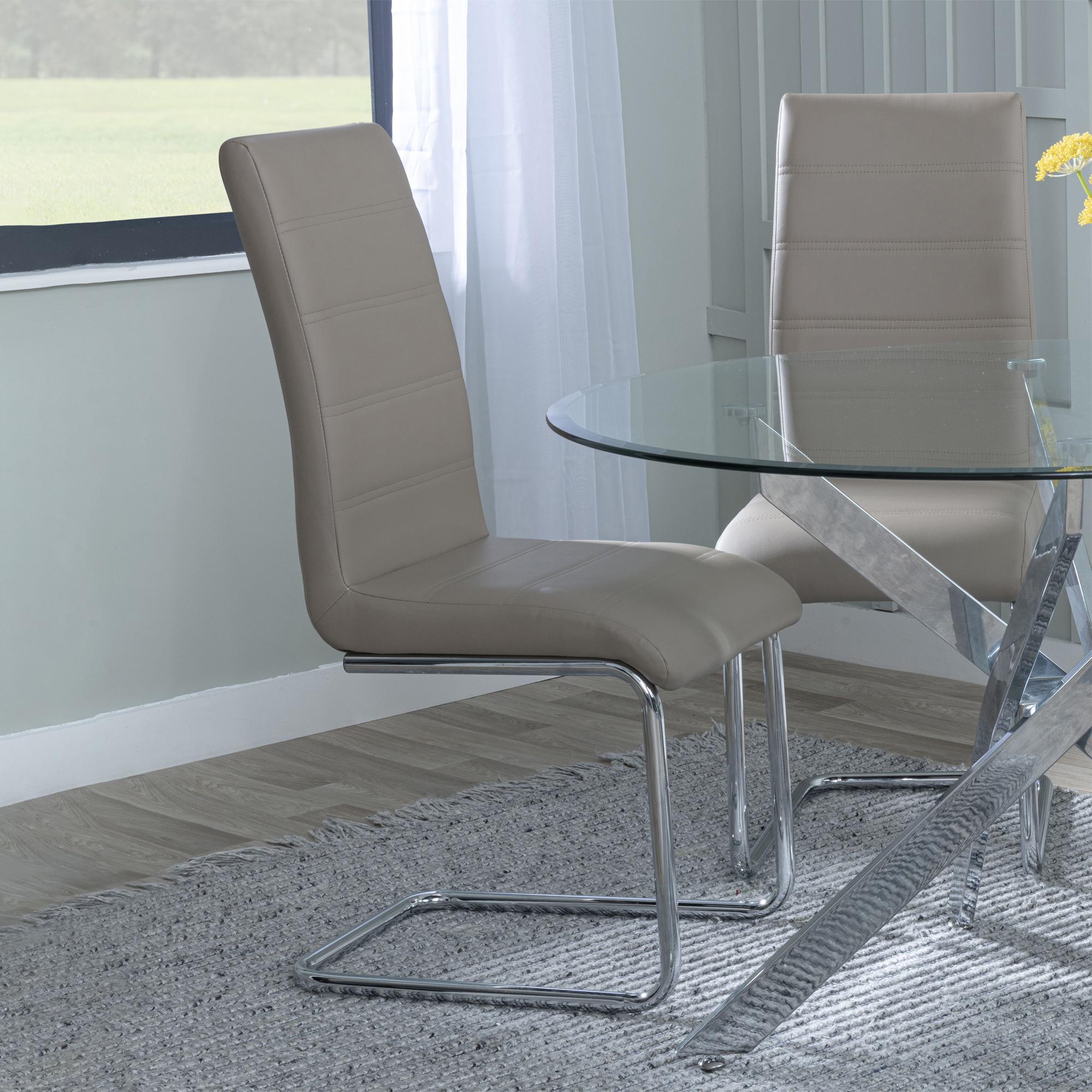Monza Faux Leather Chrome Cantilever Dining Chair