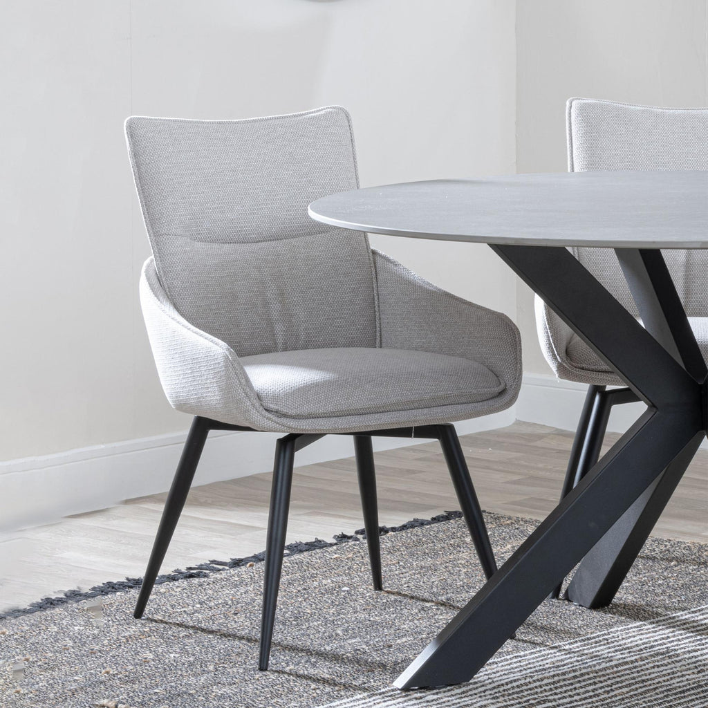 Venezia Fabric Swivel Dining Chair