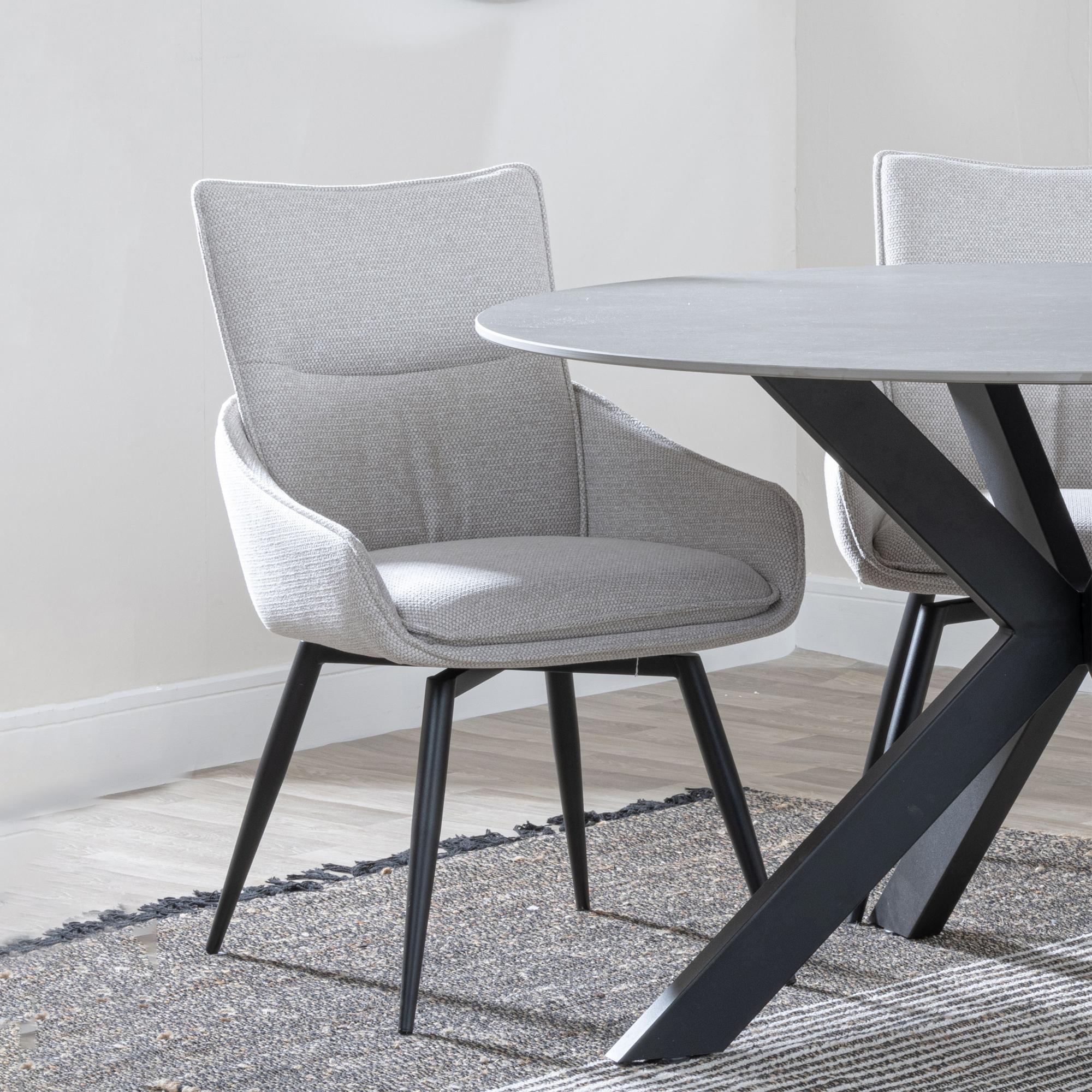 Venezia Fabric Swivel Dining Chair