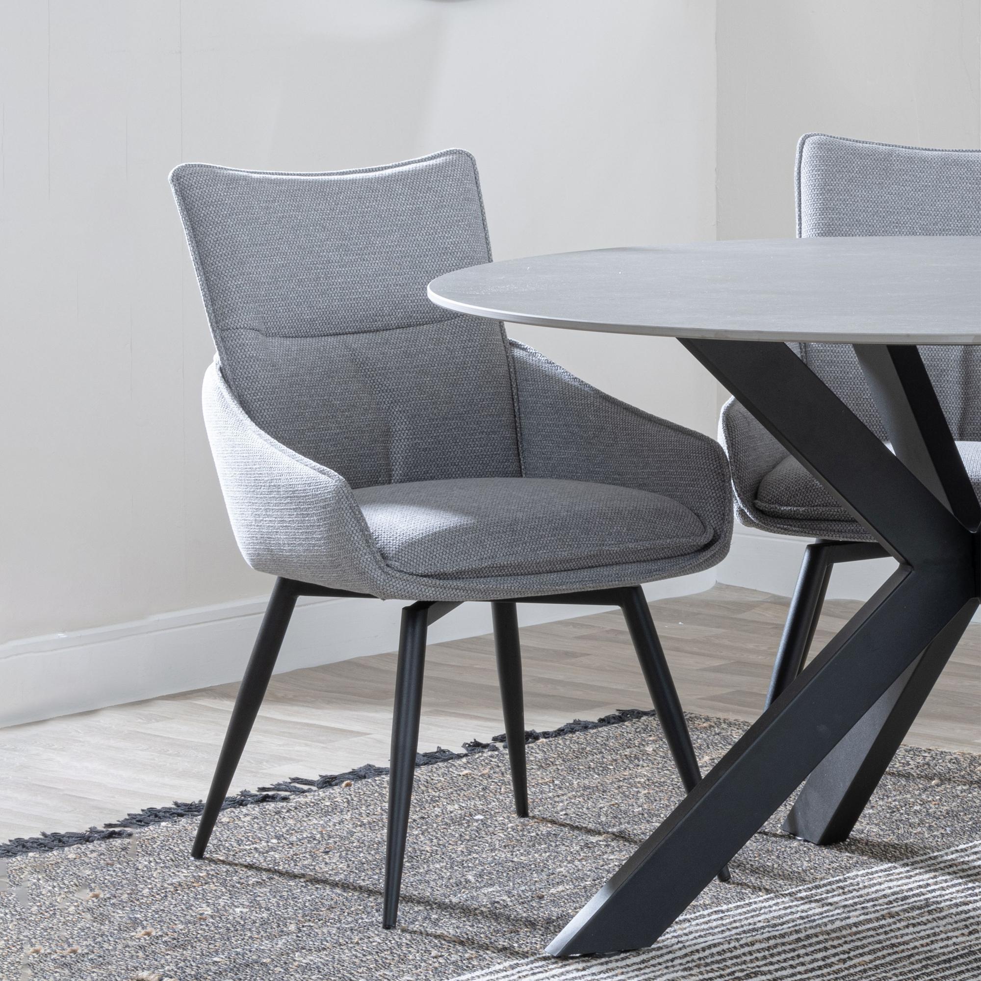 Venezia Fabric Swivel Dining Chair