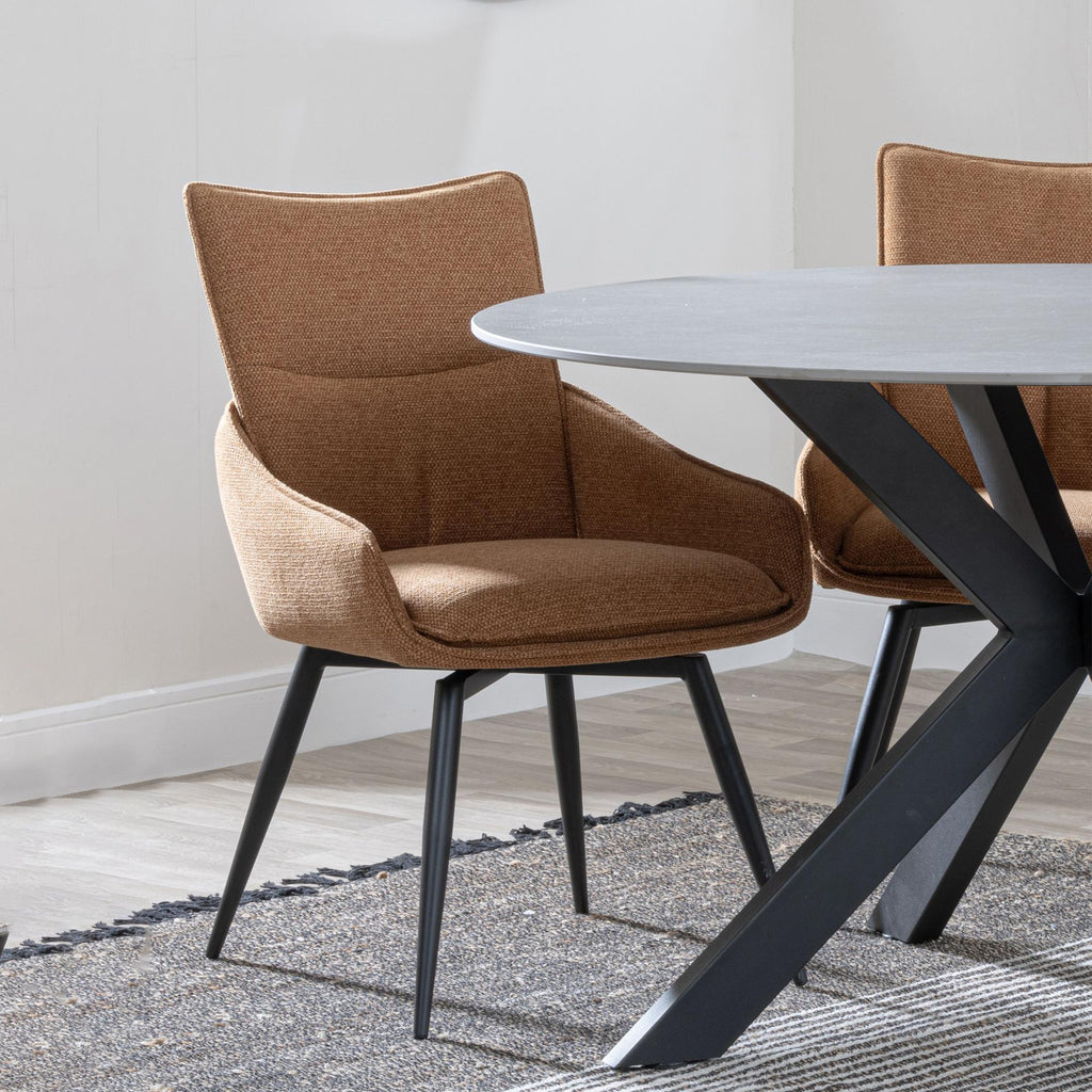 Venezia Fabric Swivel Dining Chair