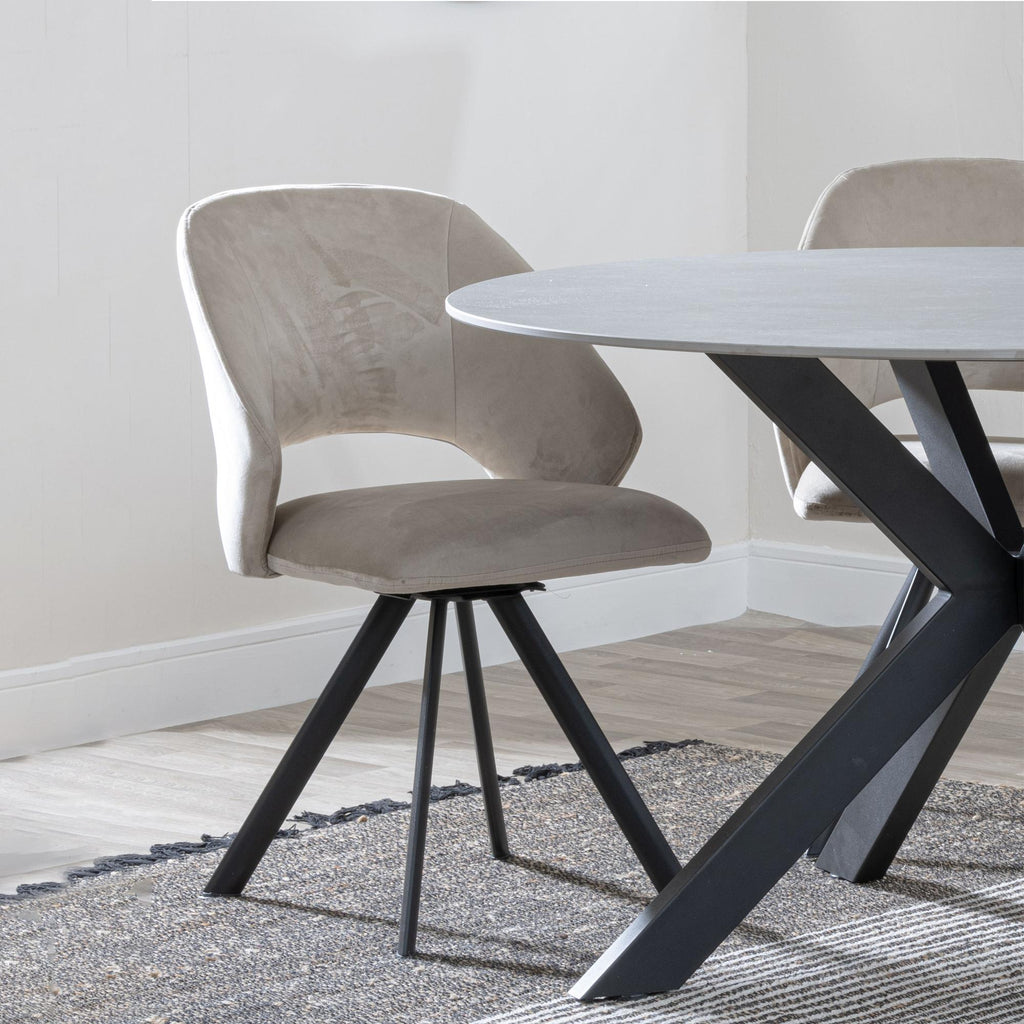 Florentine Fabric Swivel Dining Chair