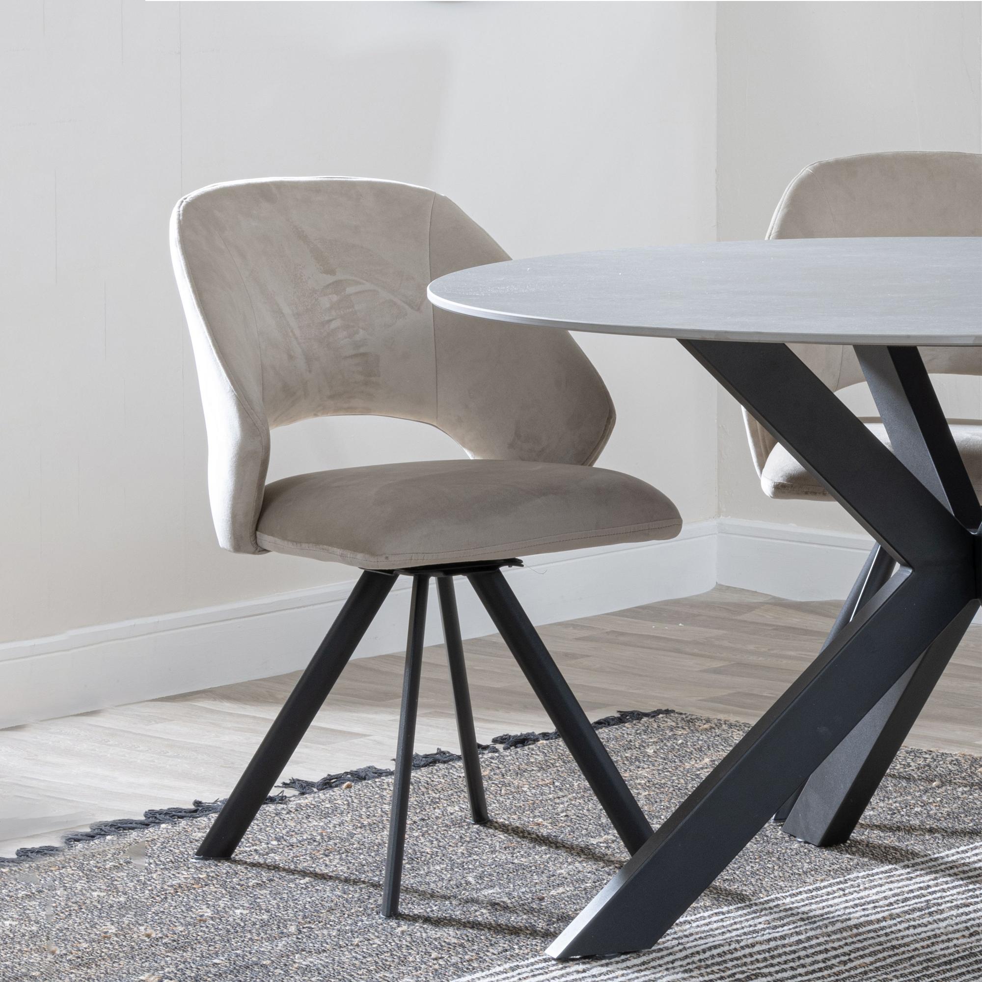 Florentine Fabric Swivel Dining Chair