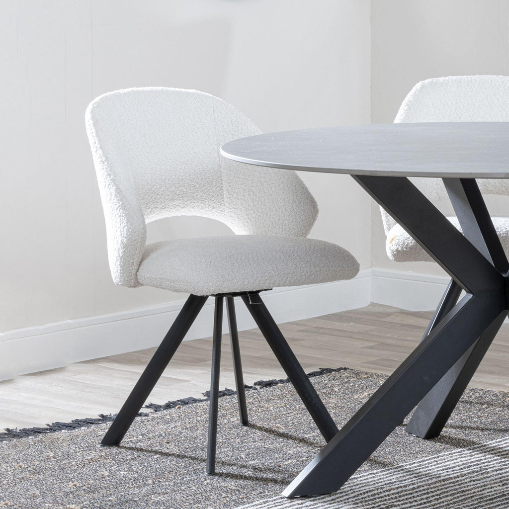 Florentine Fabric Swivel Dining Chair