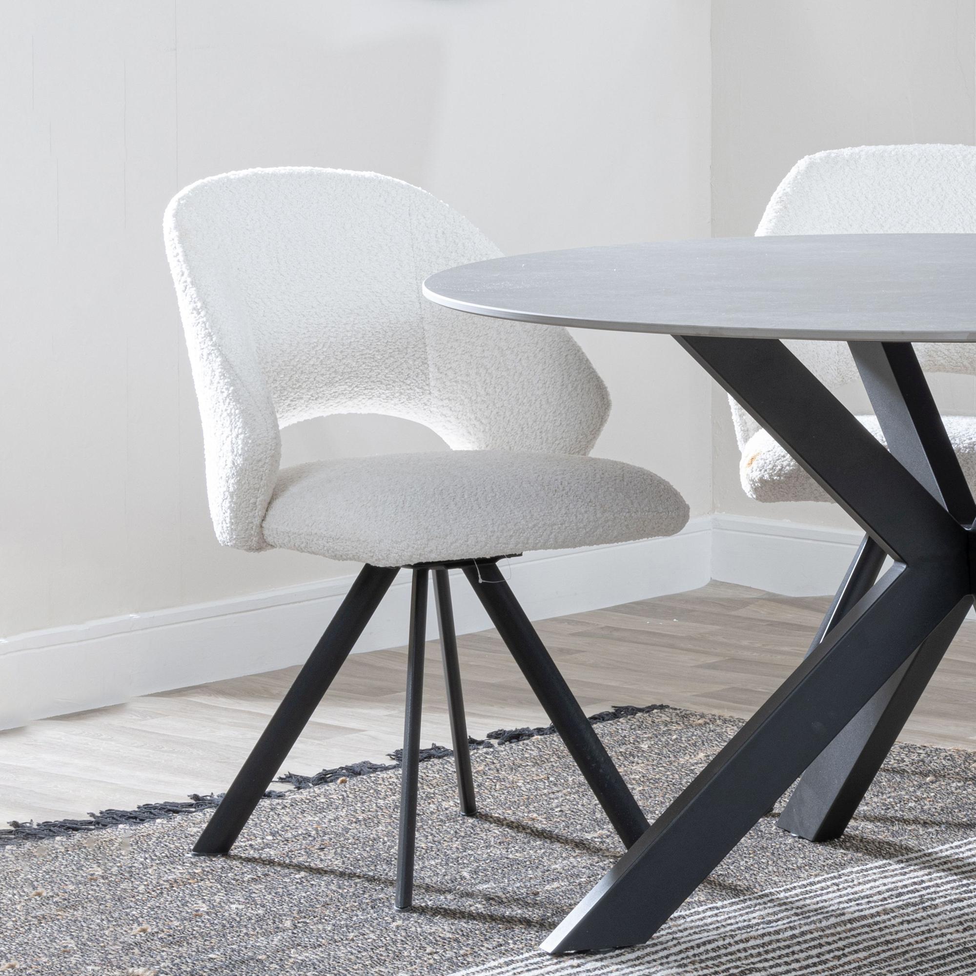 Florentine Fabric Swivel Dining Chair