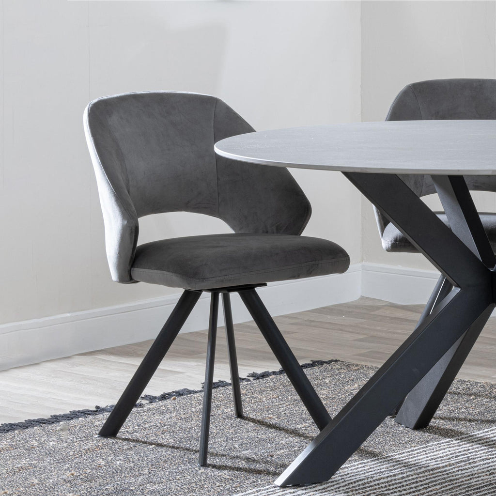 Florentine Fabric Swivel Dining Chair