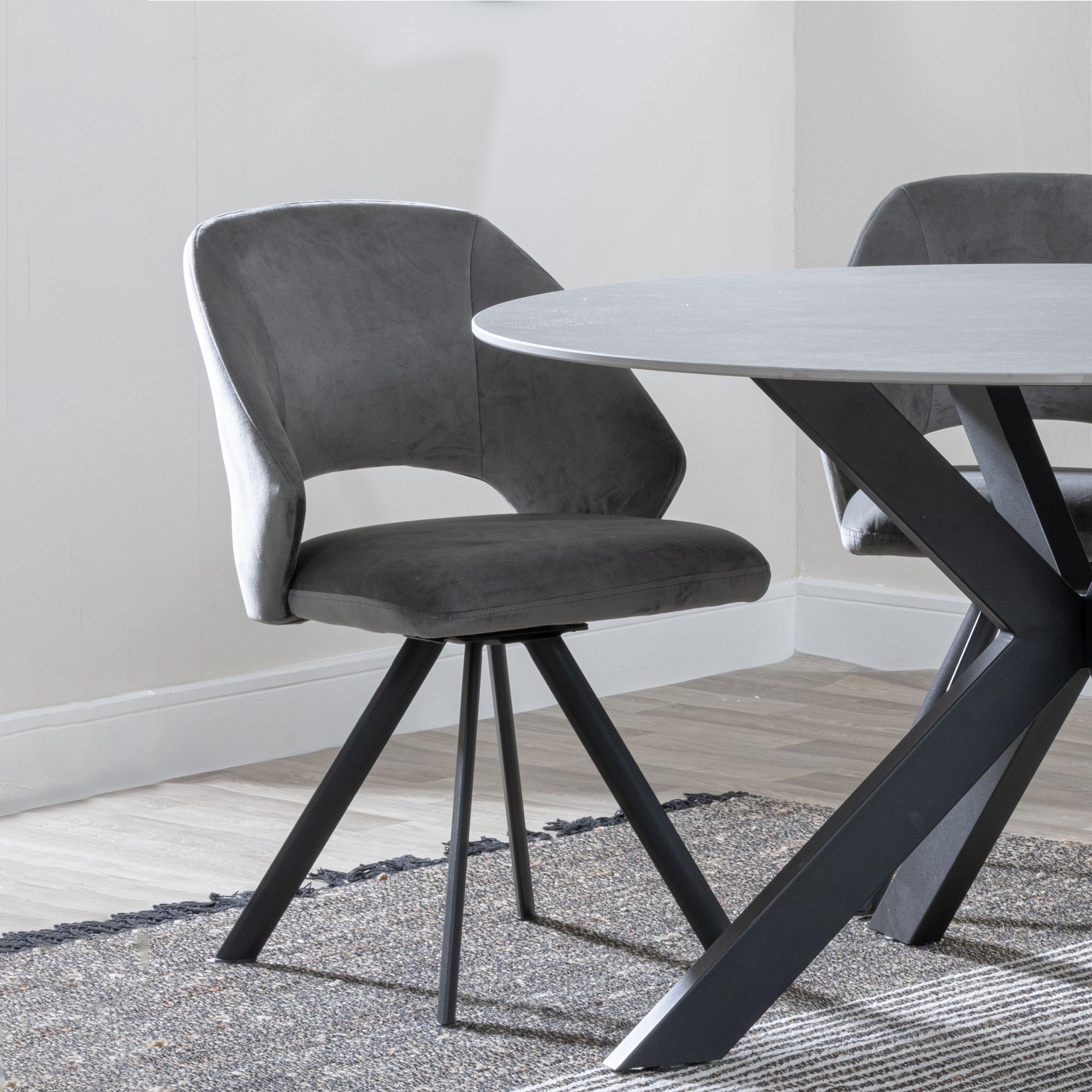 Florentine Fabric Swivel Dining Chair