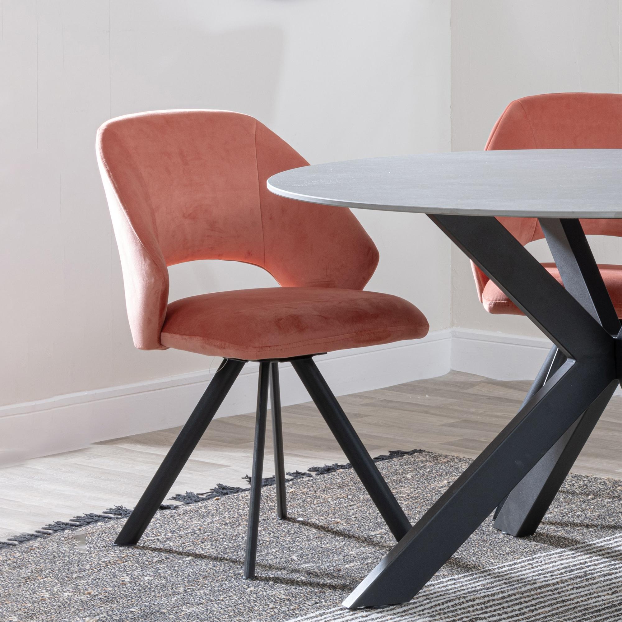 Florentine Fabric Swivel Dining Chair