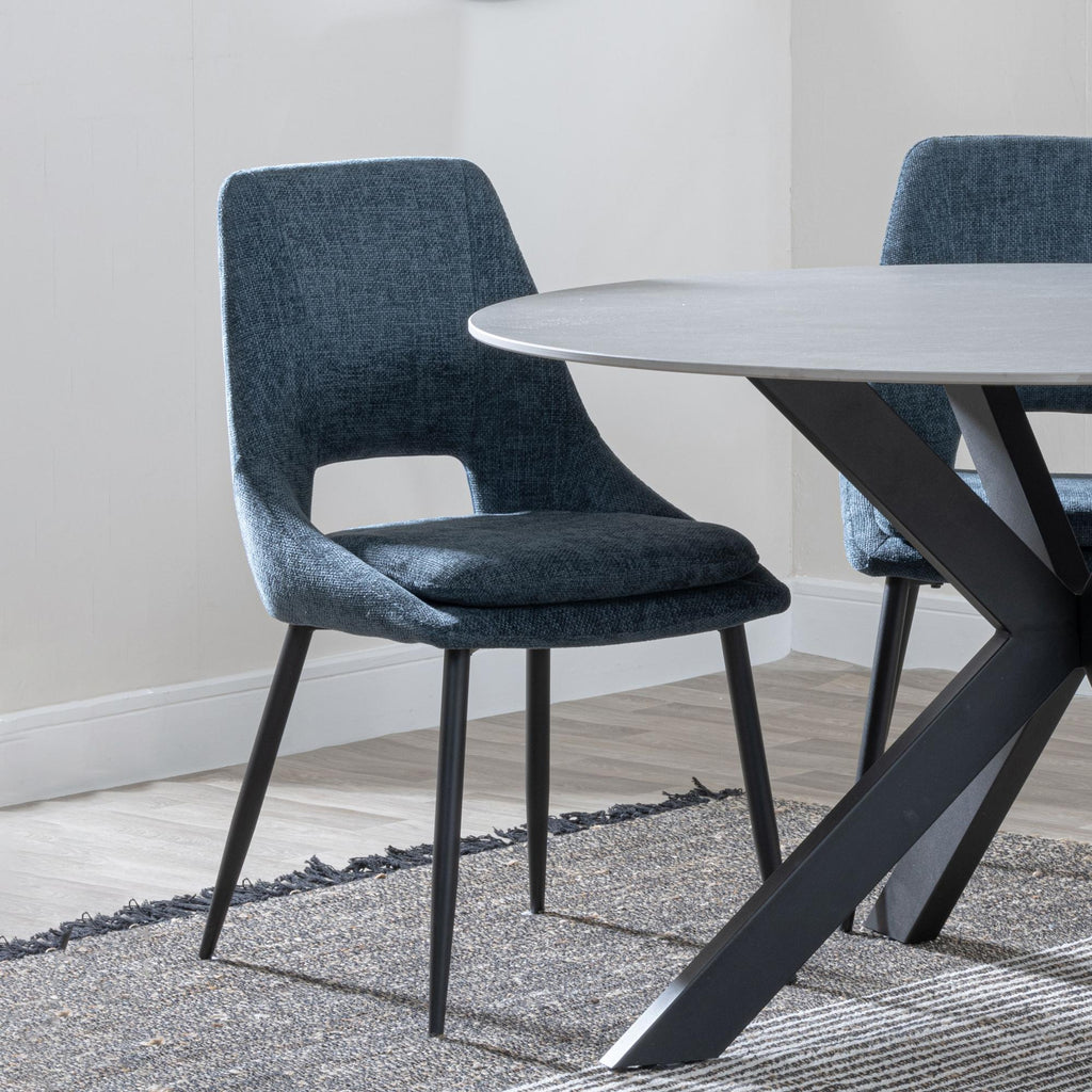 Atelier Fabric Dining Chair with Black Legs