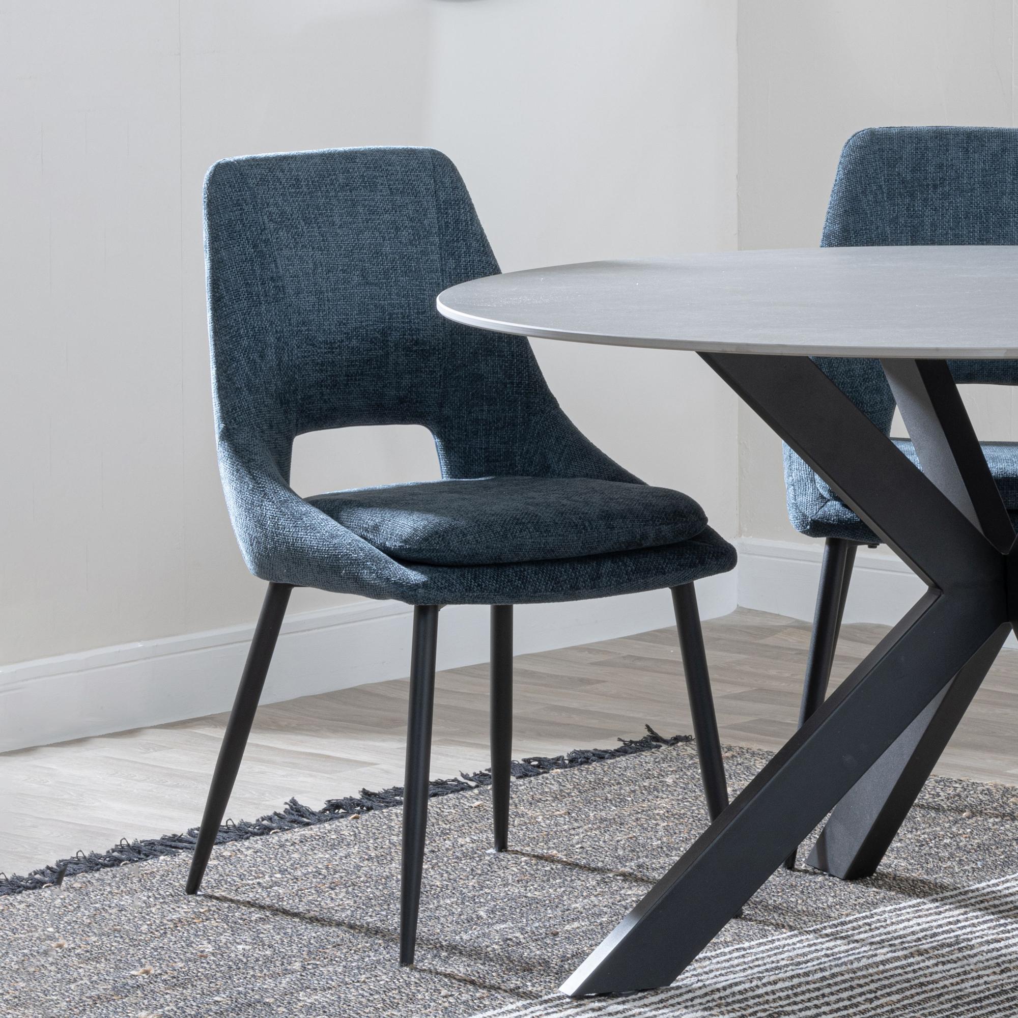 Atelier Fabric Dining Chair with Black Legs