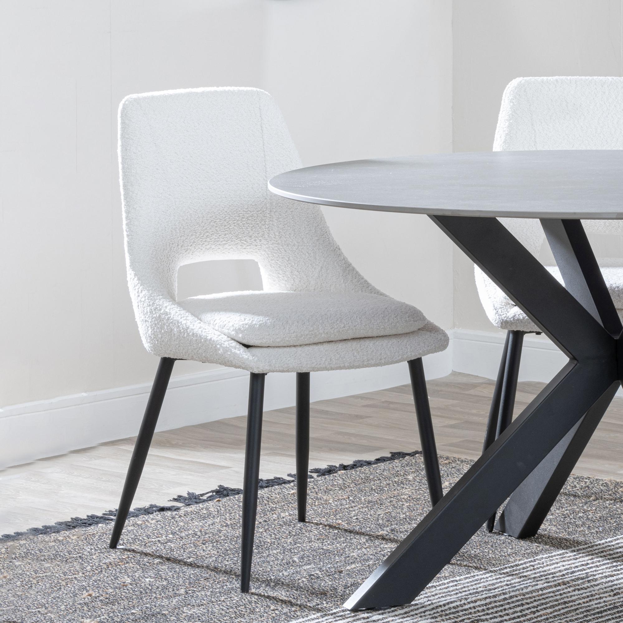 Atelier Fabric Dining Chair with Black Legs