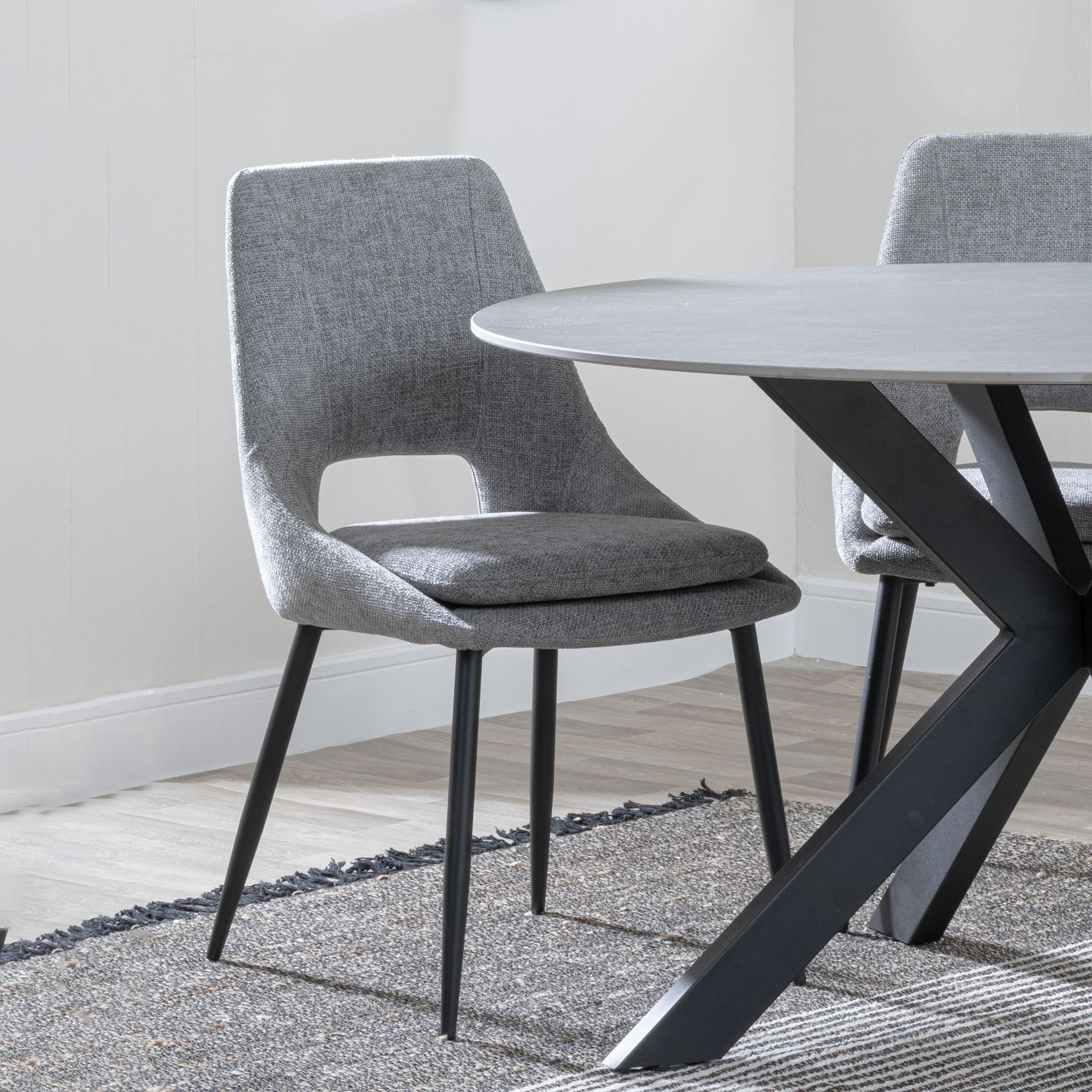 Atelier Fabric Dining Chair with Black Legs