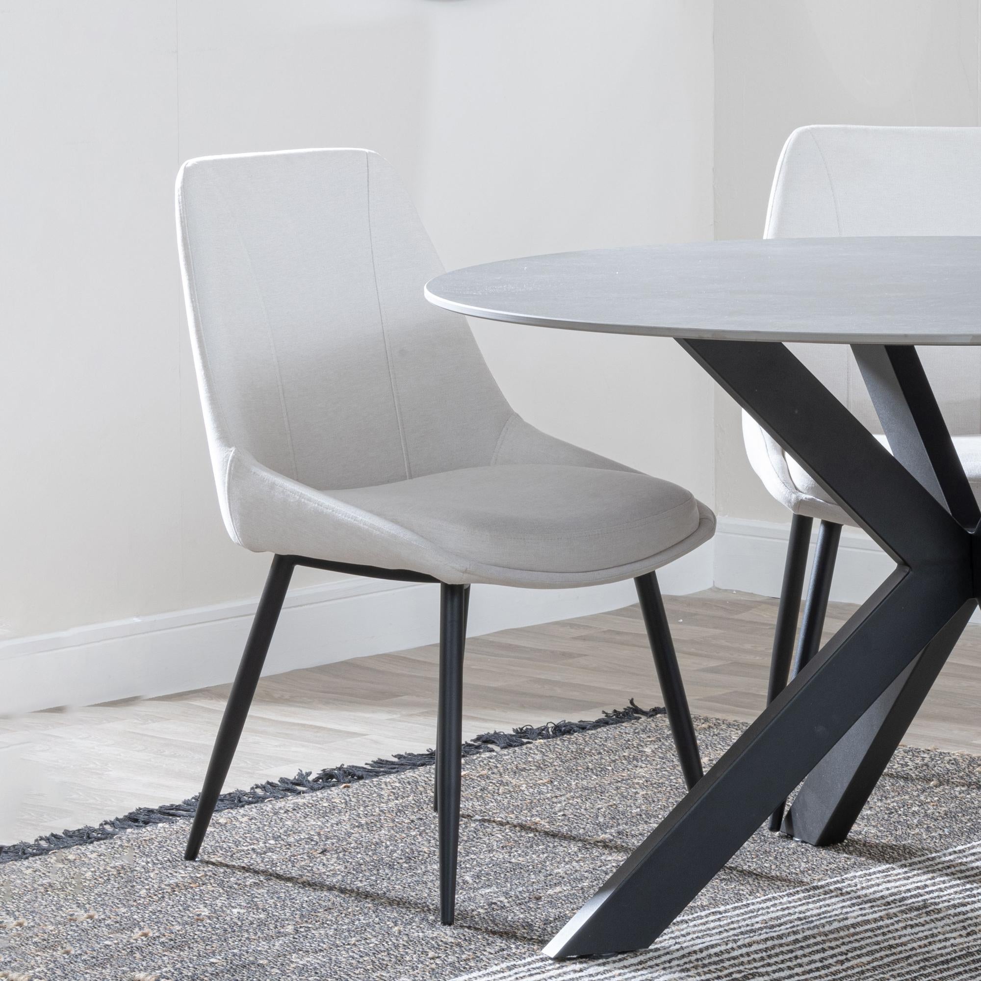 Beaumont Fabric Dining Chair with Black Legs