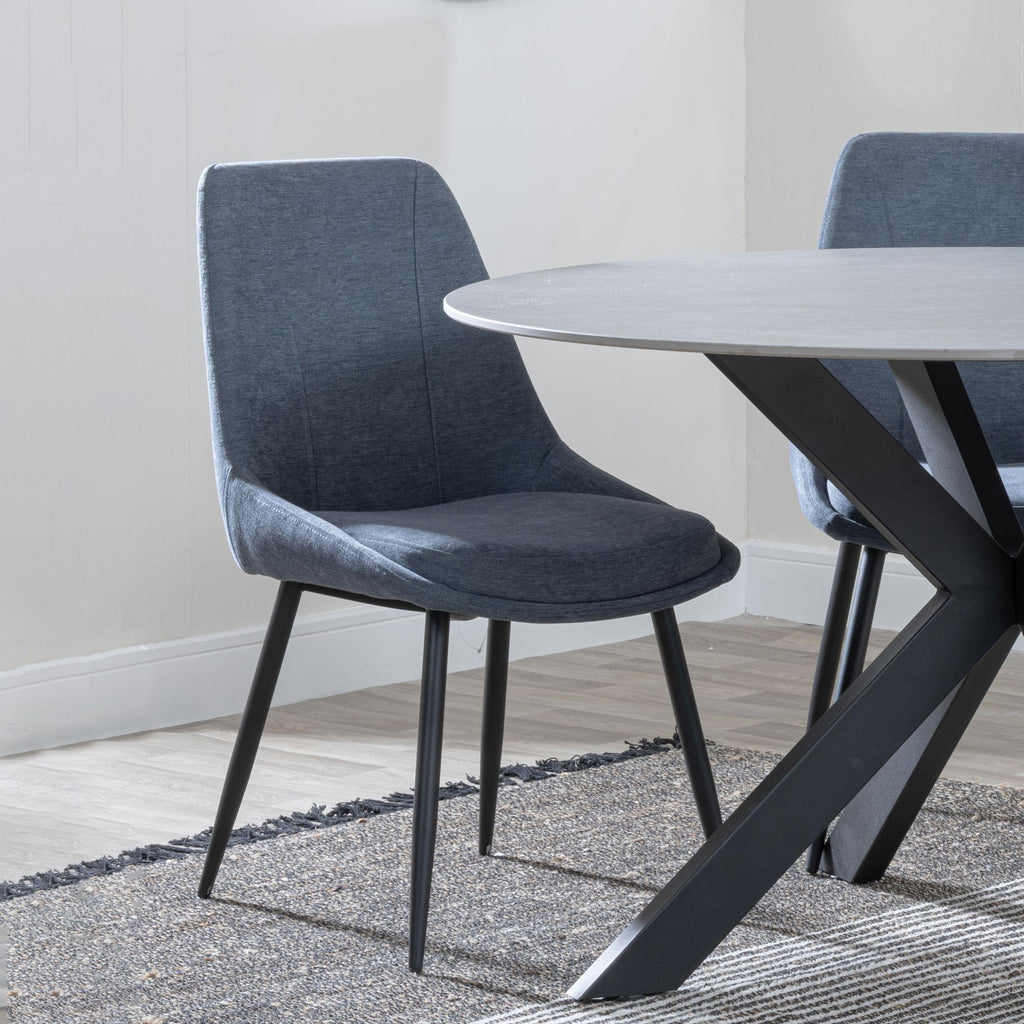 Beaumont Fabric Dining Chair with Black Legs