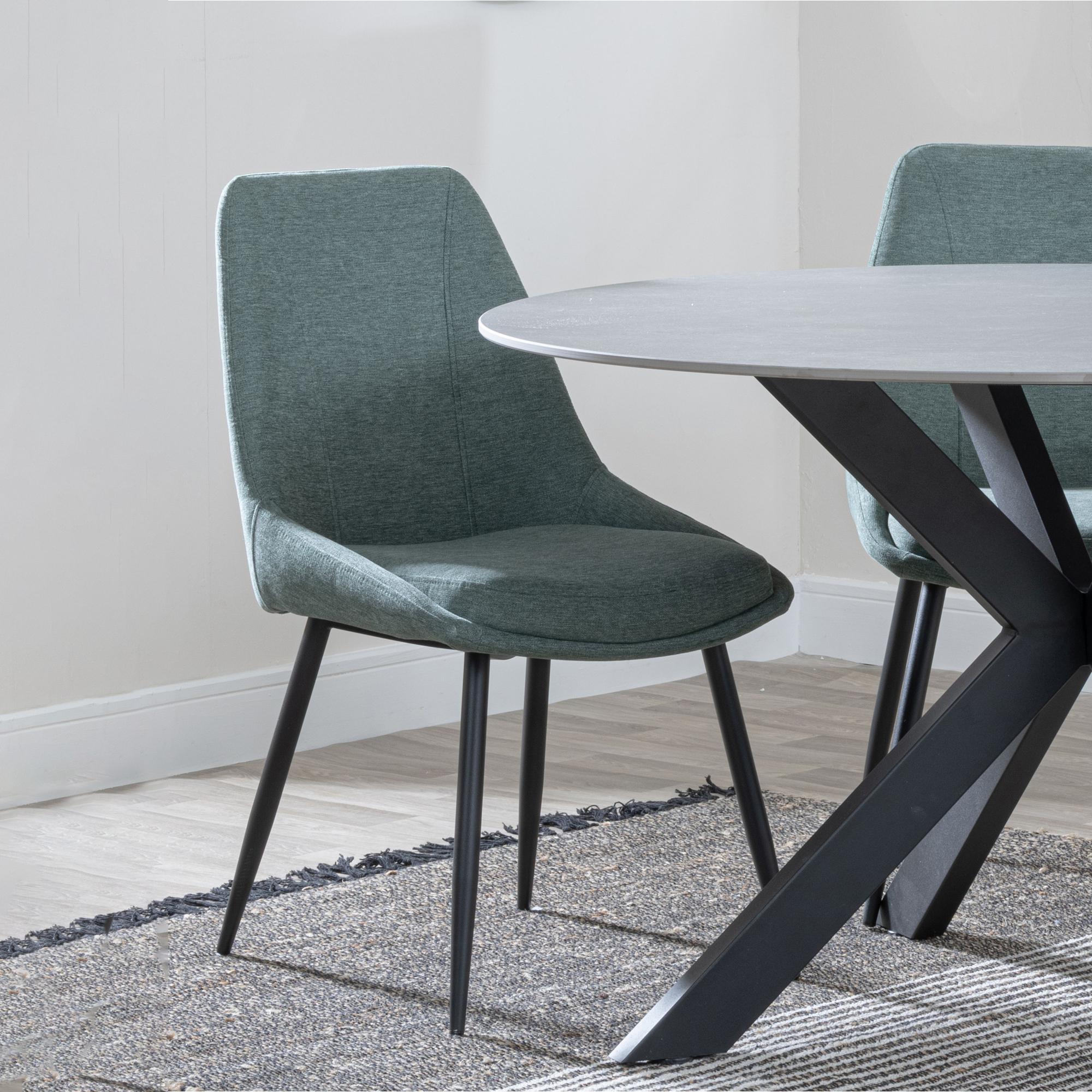 Beaumont Fabric Dining Chair with Black Legs
