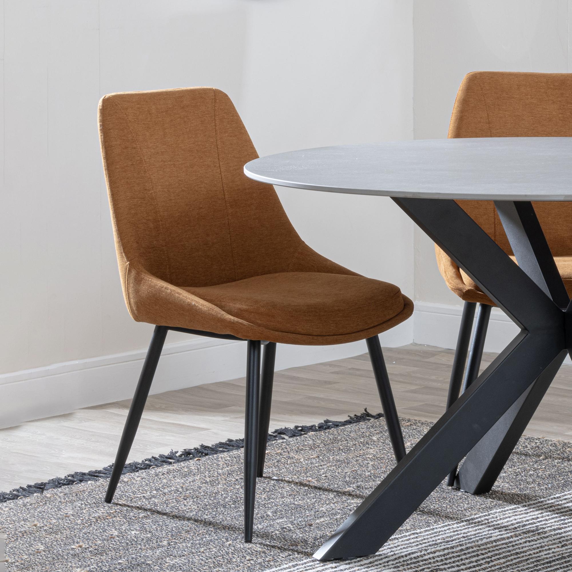 Beaumont Fabric Dining Chair with Black Legs