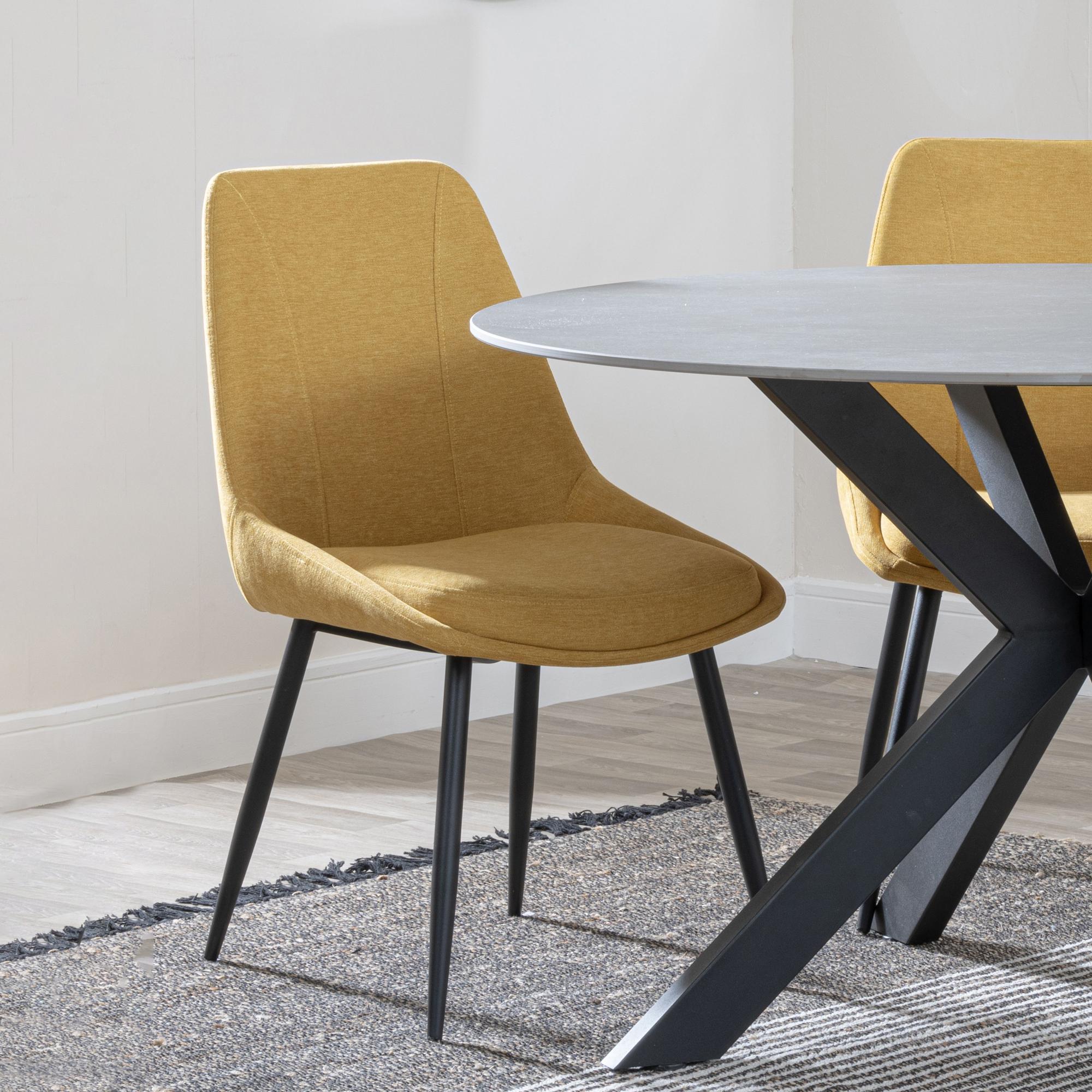 Beaumont Fabric Dining Chair with Black Legs