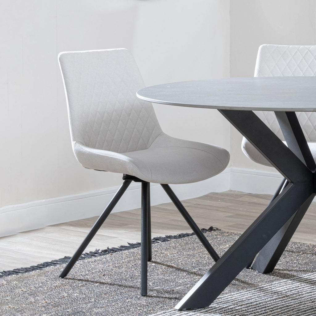 Lumière Fabric Swivel Dining Chair