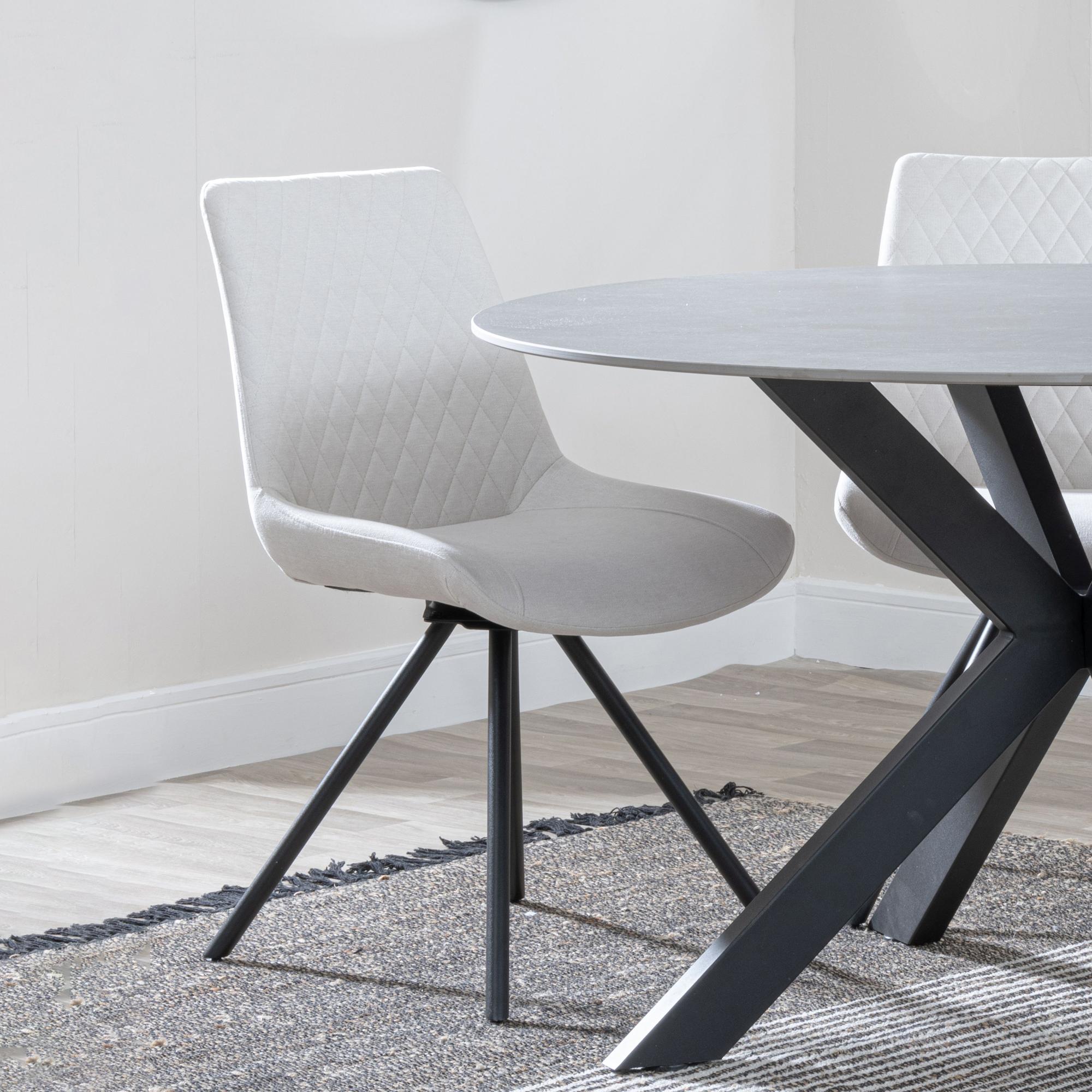Lumière Fabric Swivel Dining Chair