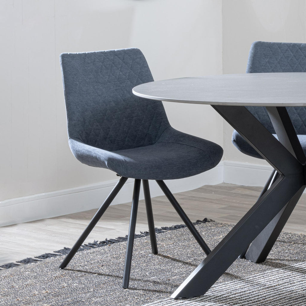 Lumière Fabric Swivel Dining Chair