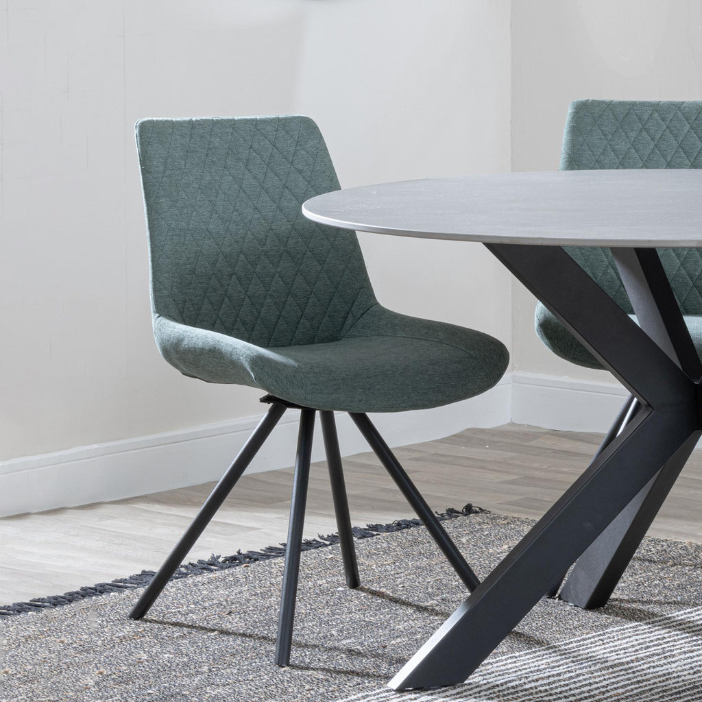 Lumière Fabric Swivel Dining Chair