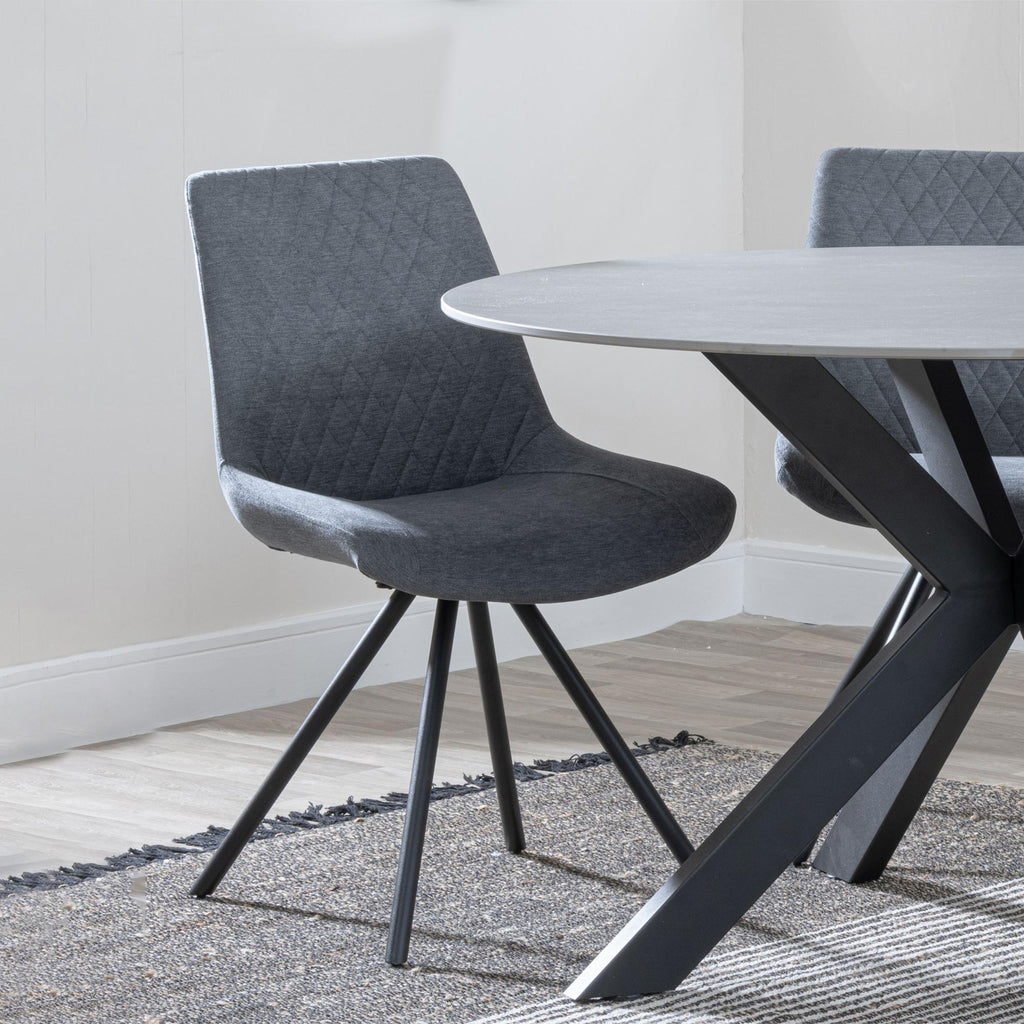 Lumière Fabric Swivel Dining Chair