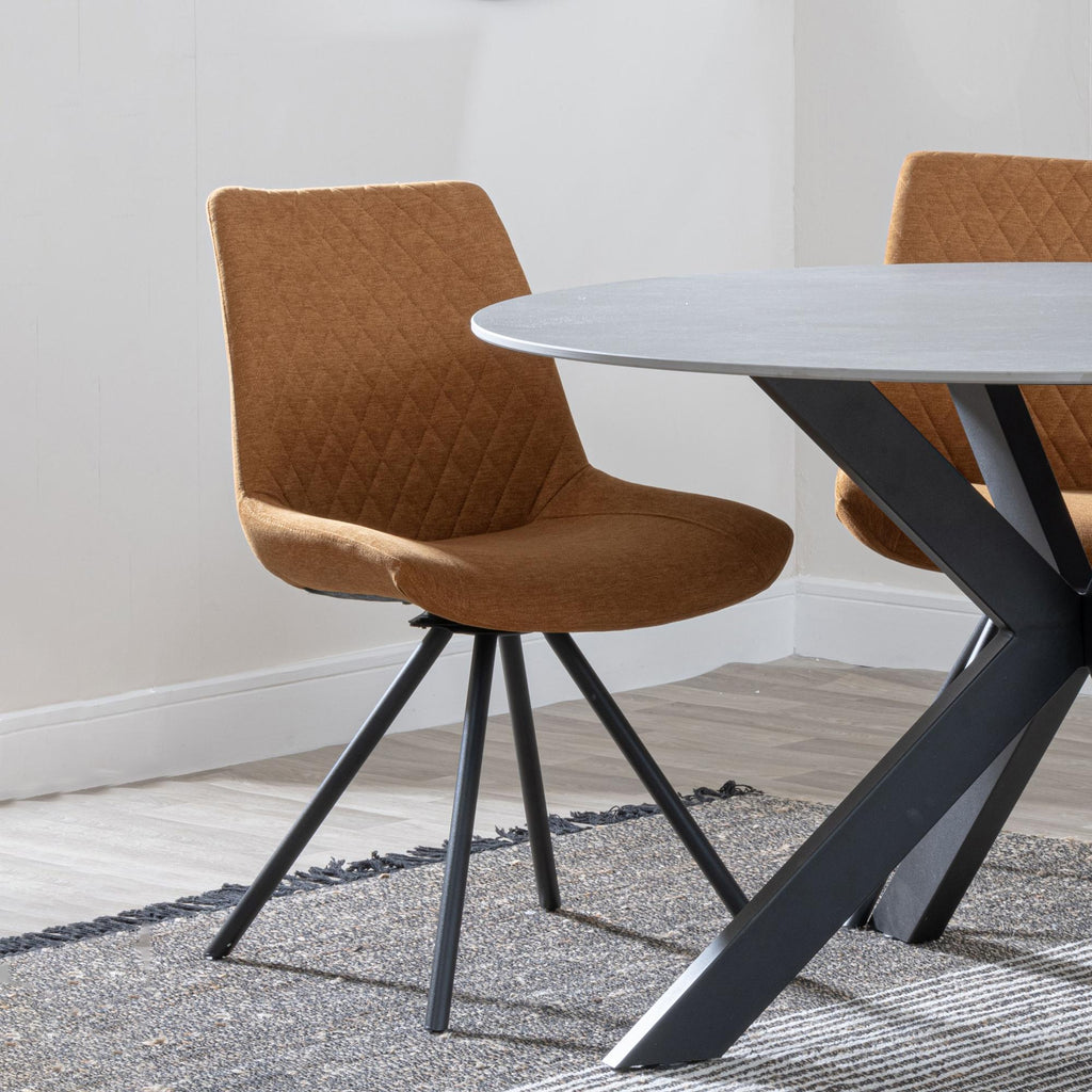 Lumière Fabric Swivel Dining Chair