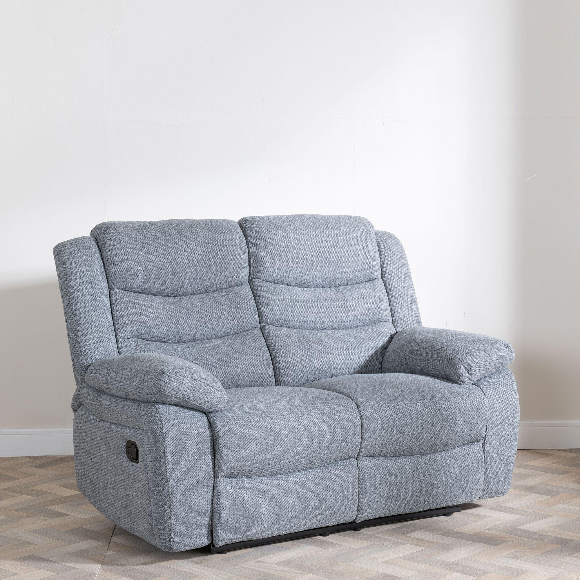 Sydney Grey Fabric Manual Recliner Sofa