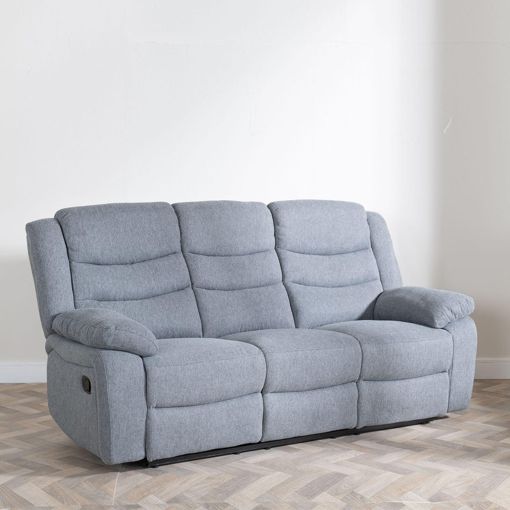 Sydney Grey Fabric Manual Recliner Sofa