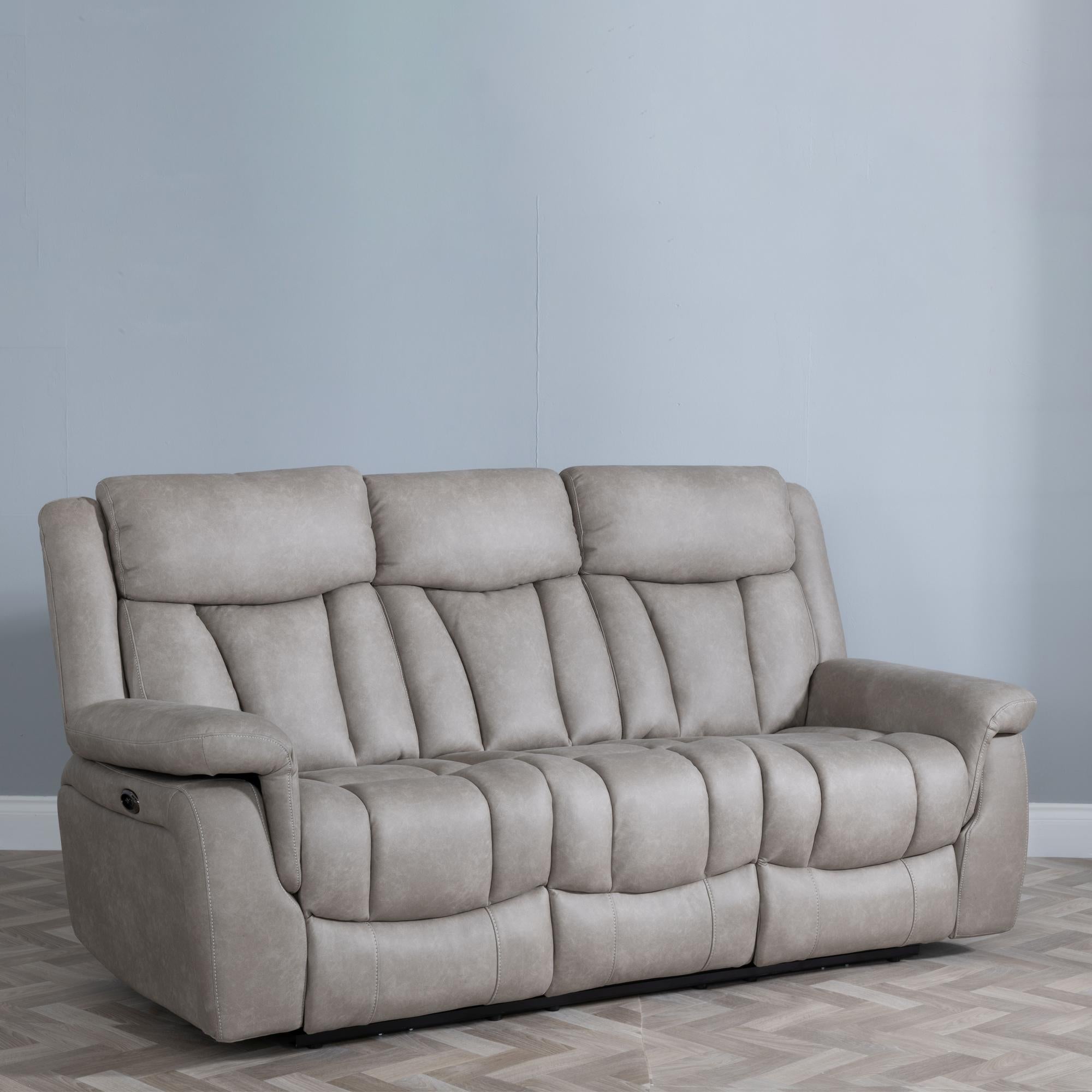 Pickford Sandstone Fabric Electric Recliner Sofa