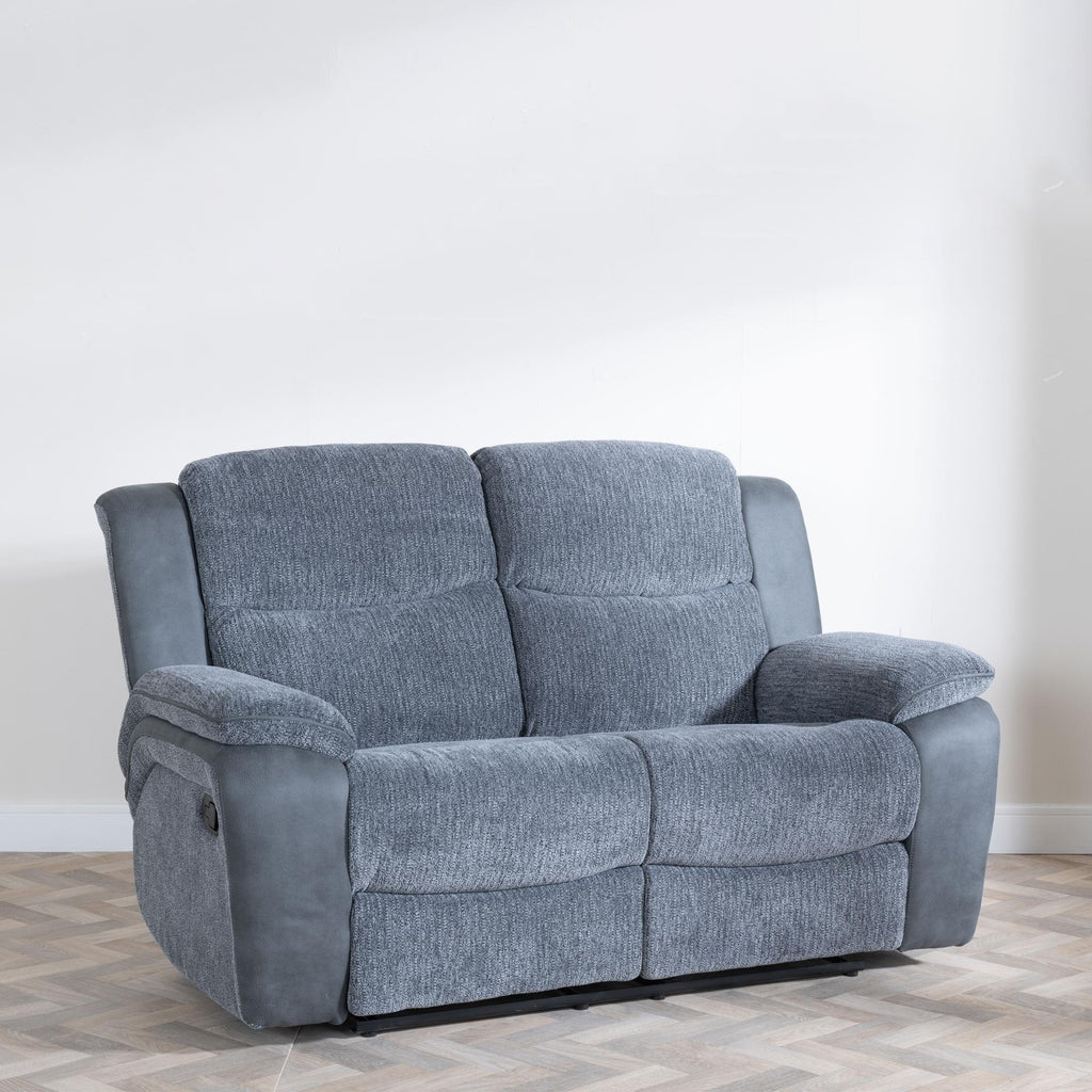 Torino Grey Fabric Manual Recliner Sofa