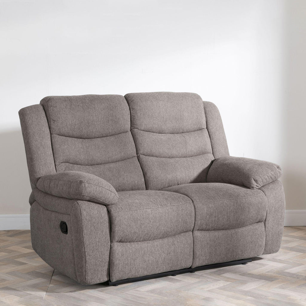 Sydney Brown Fabric Manual Recliner Sofa
