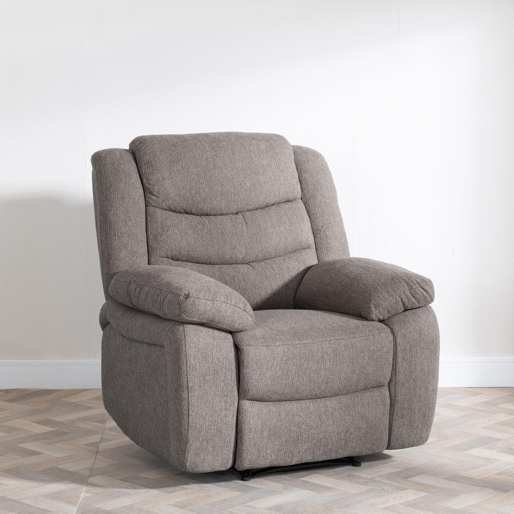 Sydney Brown Fabric Manual Recliner Sofa
