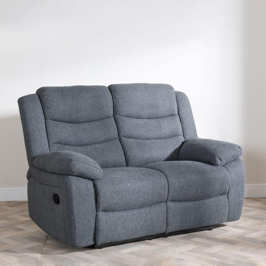 Sydney Dark Grey Fabric Manual Recliner Sofa