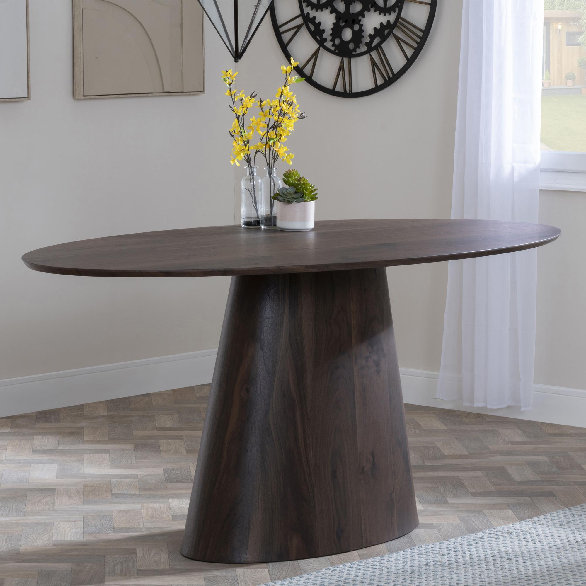 Whitby Walnut Effect Oval Dining Table