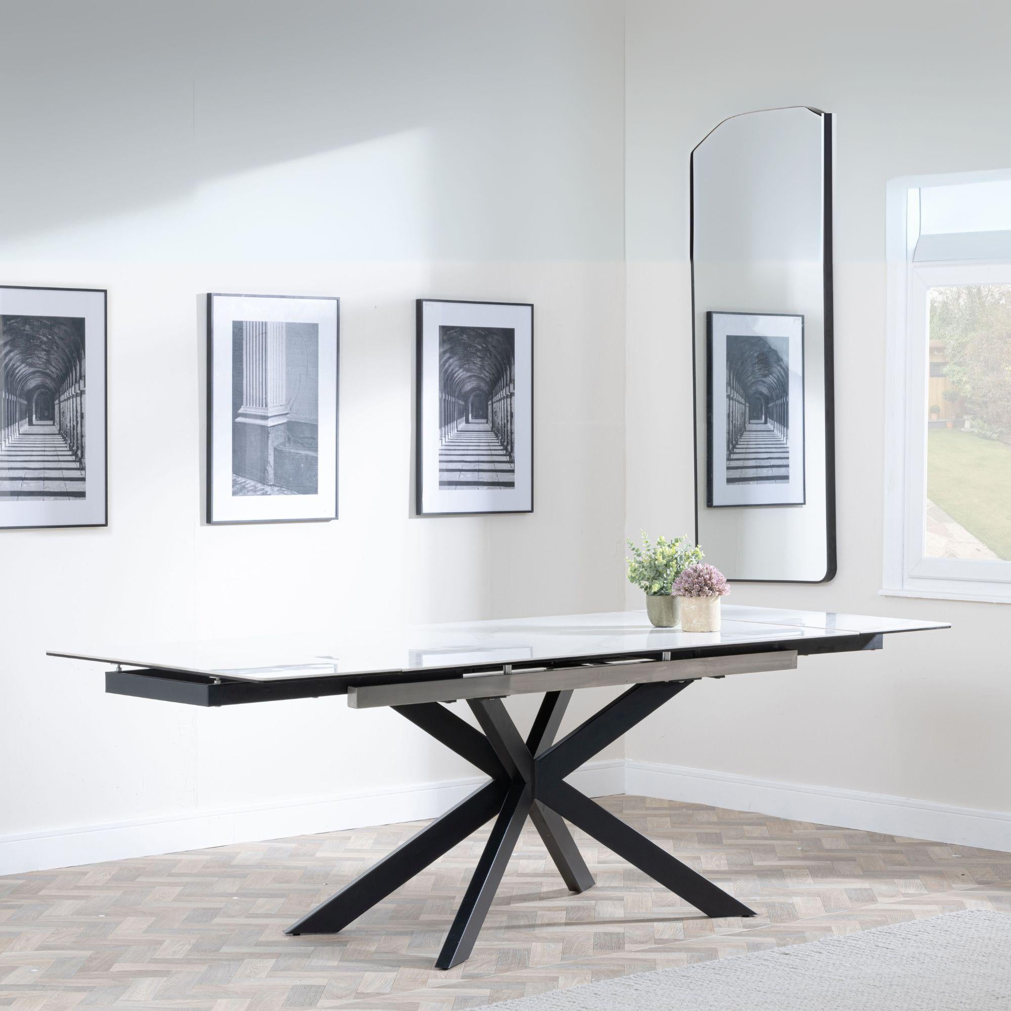 Welton White Ceramic Extending Dining Table 140cm-200cm