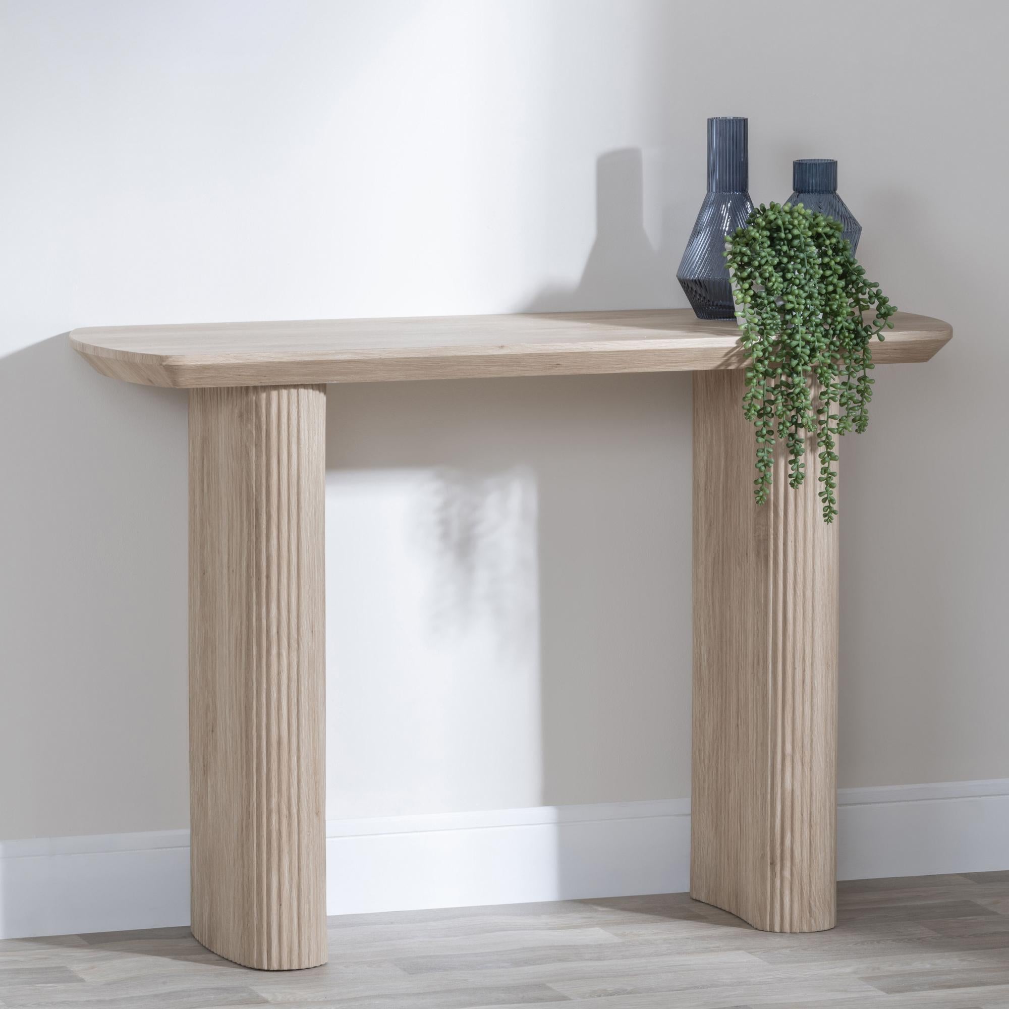 Renzo Rectangle MDF Console Table with Pedestal